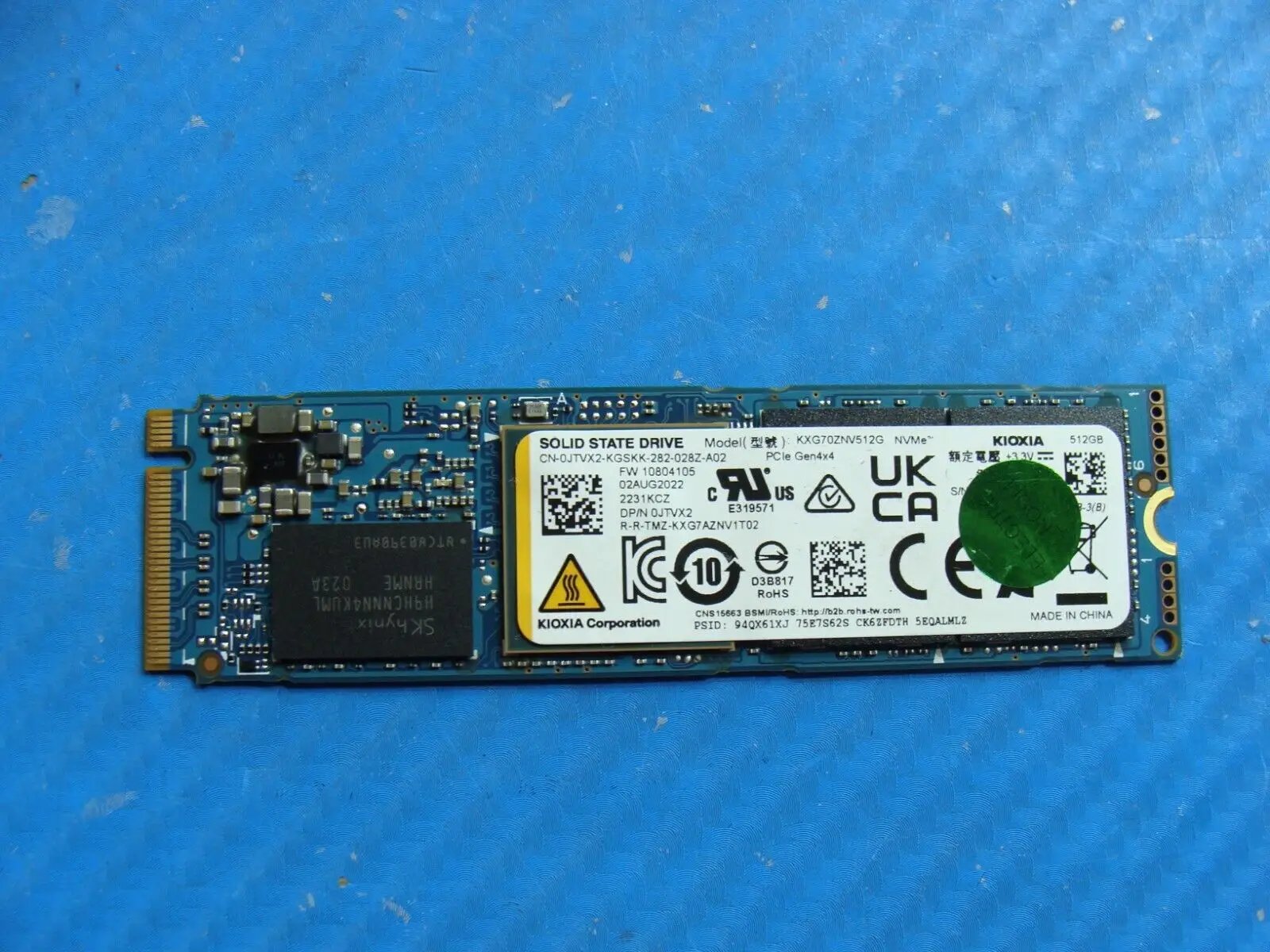 Dell 5570 Kioxia 512GB M.2 NVMe SSD Solid State Drive KXG70ZNV512G JTVX2