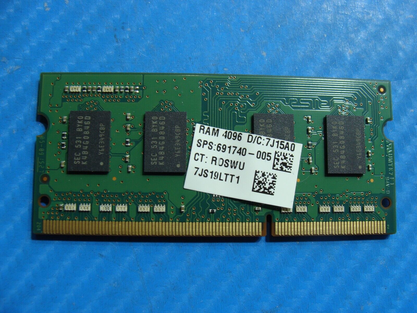 HP m6-p113dx Samsung 4GB 1Rx8 PC3L-12800S SO-DIMM Memory RAM M471B5173DB0-YK0