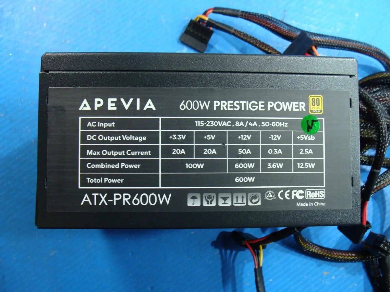 CyberPowerPC C-Series Genuine Desktop Apevia 600W Power Supply ATX-PR600W