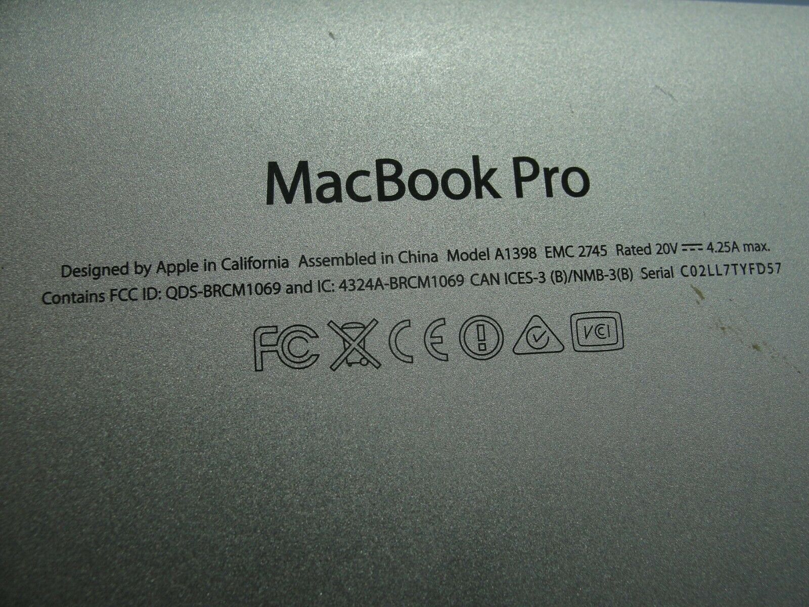 MacBook Pro A1398 15