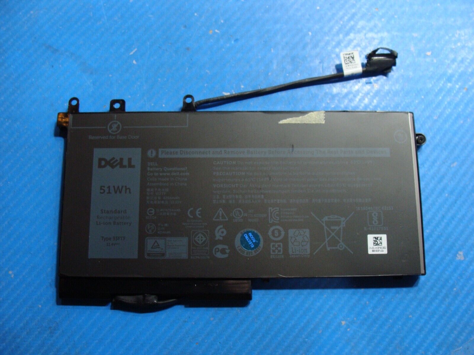 Dell Latitude 5480 14 Genuine Laptop Battery 11.4V 51Wh 4254mAh 93FTF DJWGP
