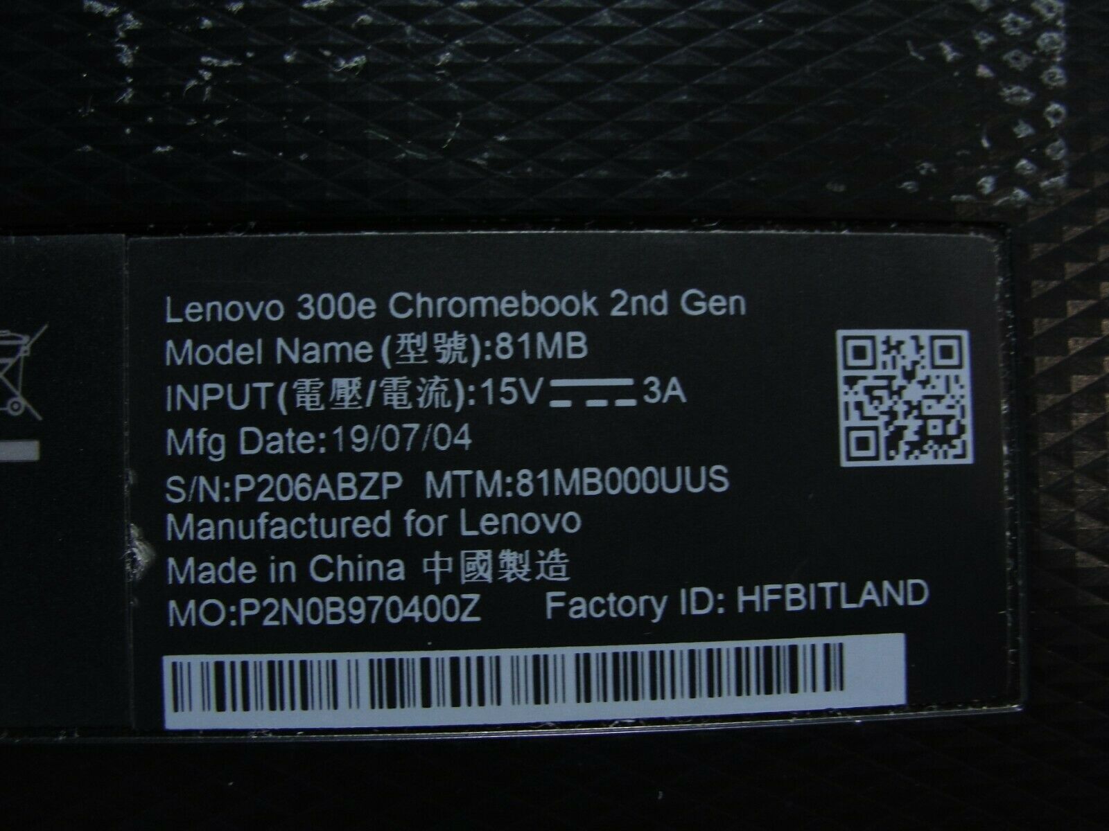 Lenovo Chromebook 300e 81MB 2nd Gen 11.6