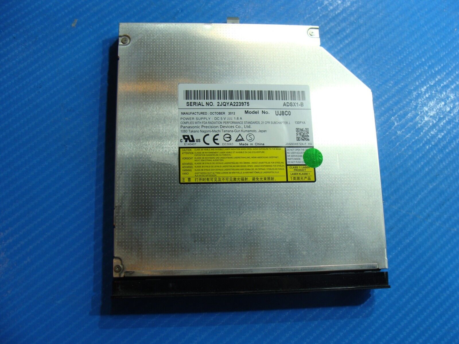 Sony Vaio 15.6” SVE151290X OEM Super Multi DVD-RW Burner Drive UJ8C0 2JQYA223975