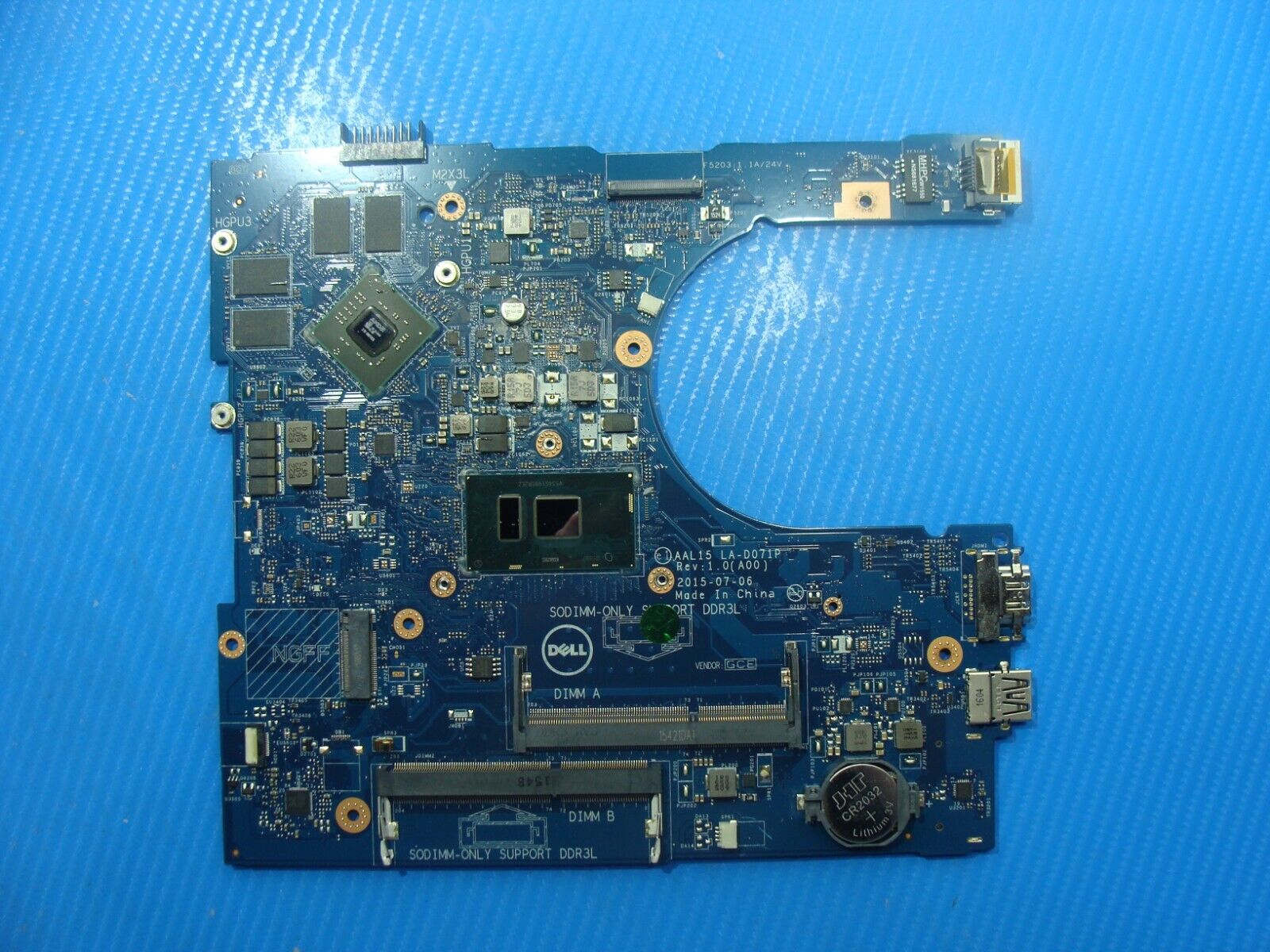 Dell Inspiron 15.6” 15 5559 OEM Intel i7-6500U 2.5GHz Motherboard LA-D071P F1J0W