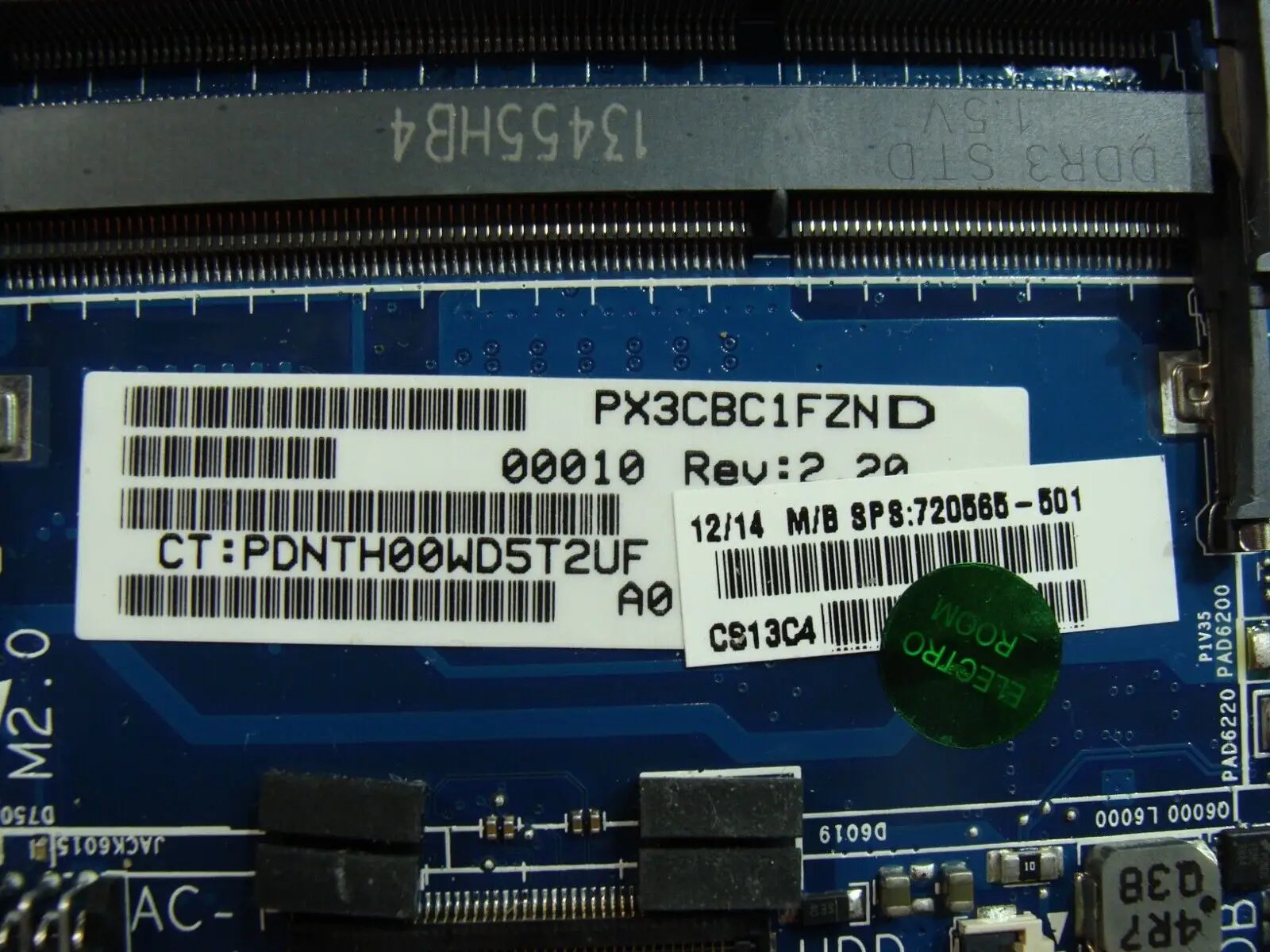 HP Envy TS 15t-j100 15.6 Genuine Intel Socket Motherboard 720565-501