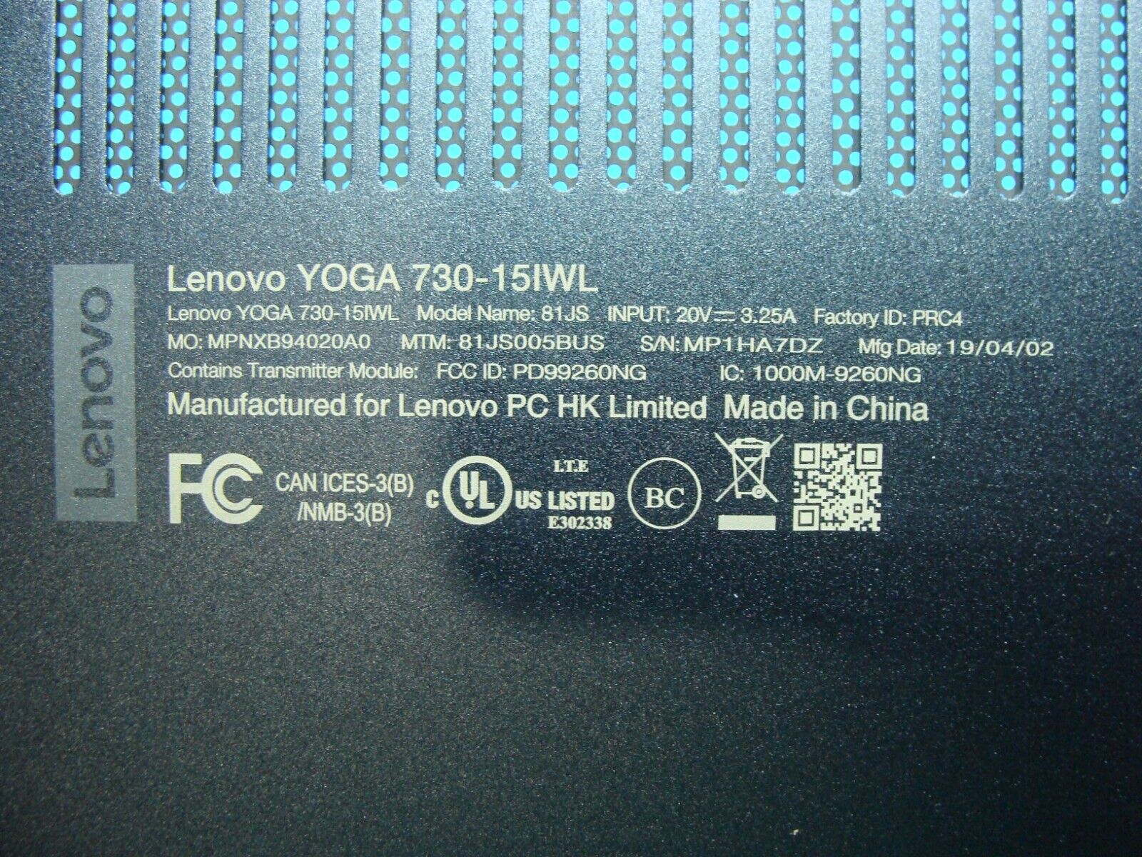 Lenovo Yoga 730-15IWL 15.6