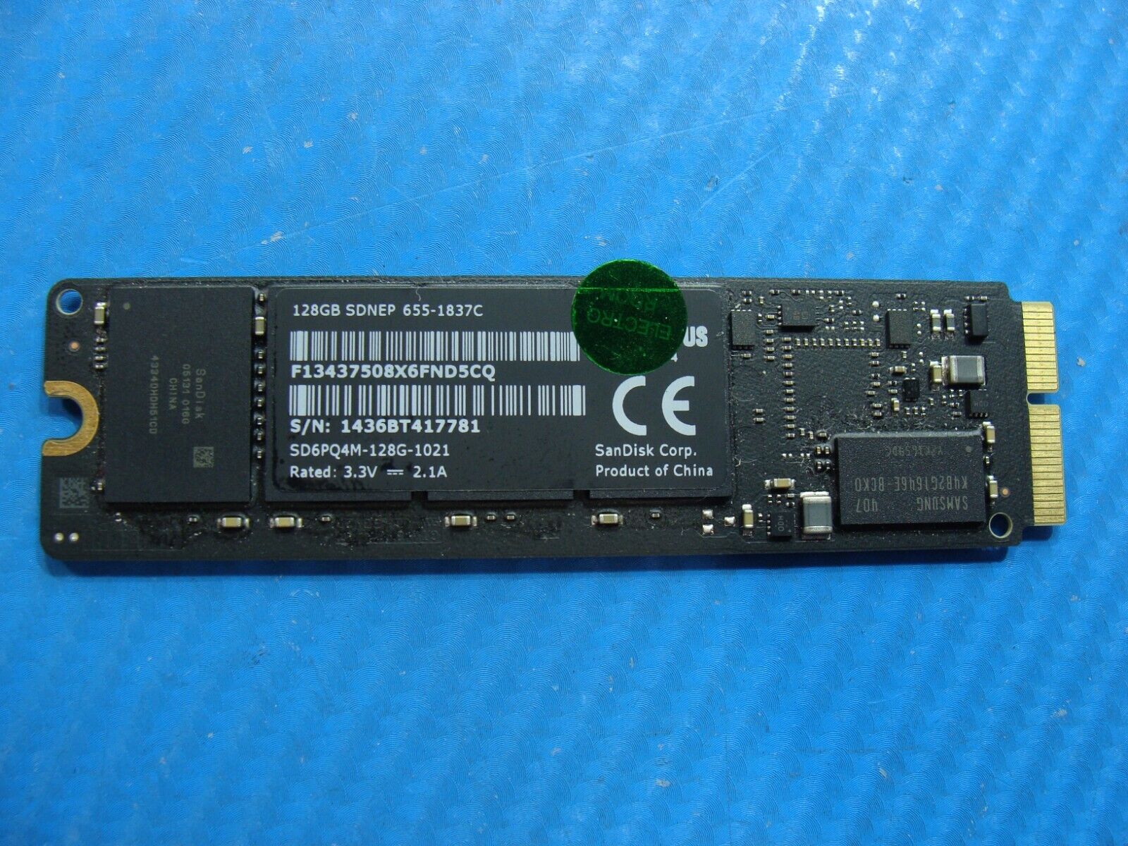MacBook A1466 SanDisk 128GB SSD Solid State Drive SD6PQ4M-128G-1021 655-1837C