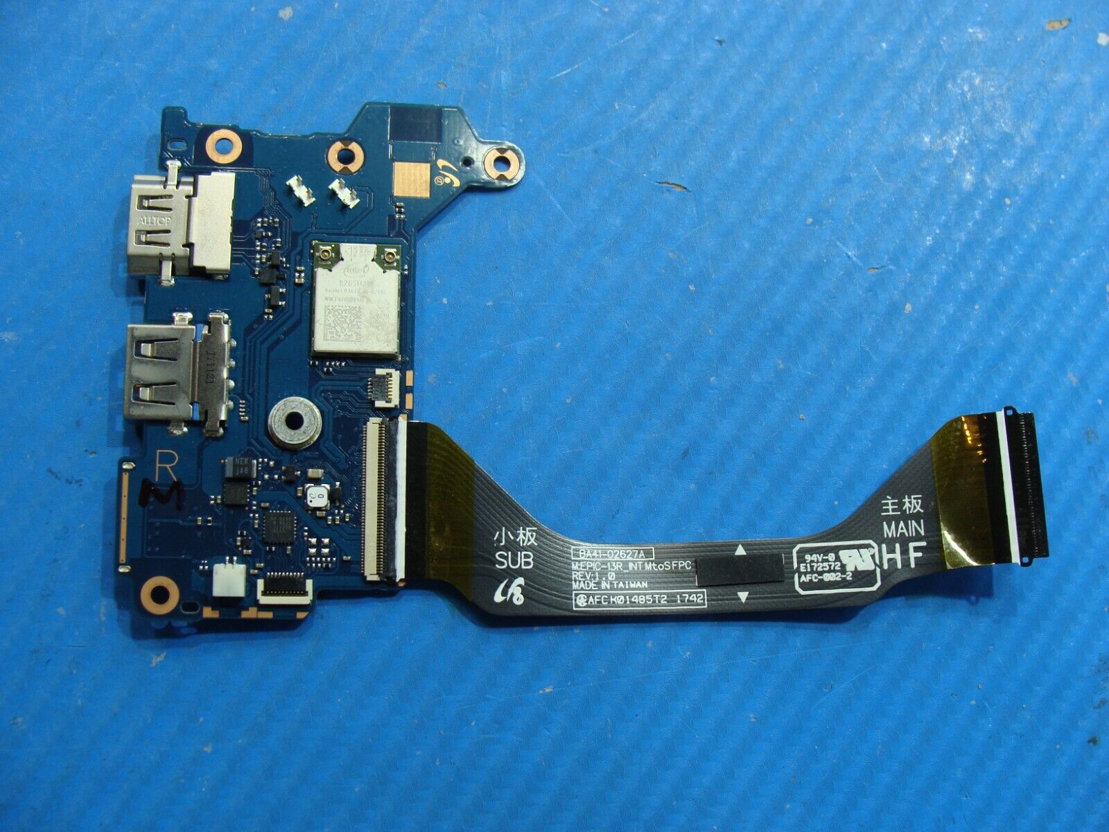 Samsung Notebook 9 NP900X3T Power Button USB HDMI SD Board w/Cable BA62-18037A