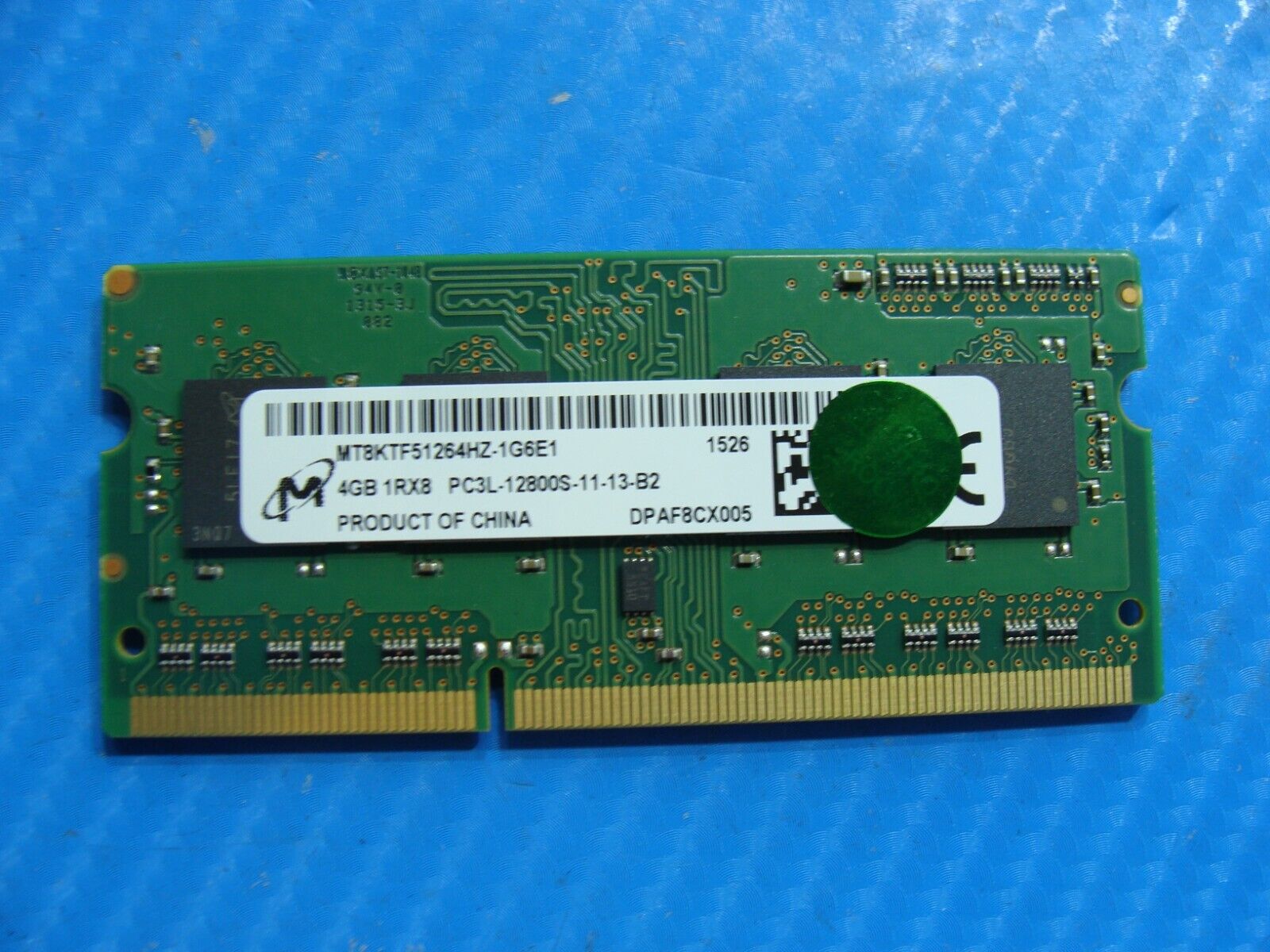 Dell 13 7348 Micron 4GB 1Rx8 PC3L-12800S Memory RAM SO-DIMM MT8KTF51264HZ-1G6E1