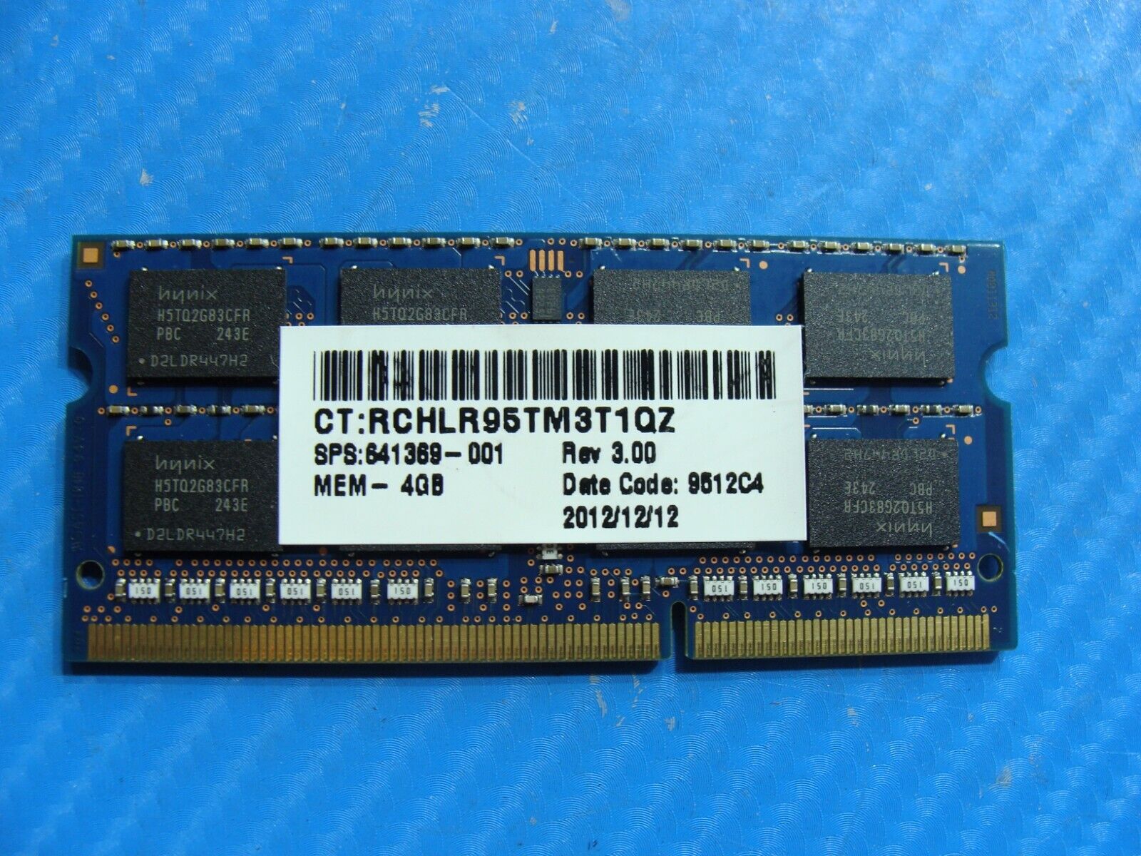 HP 4730s So-Dimm Hynix 4GB Memory RAM PC3L-12800S HMT351S6CFR8C-PB