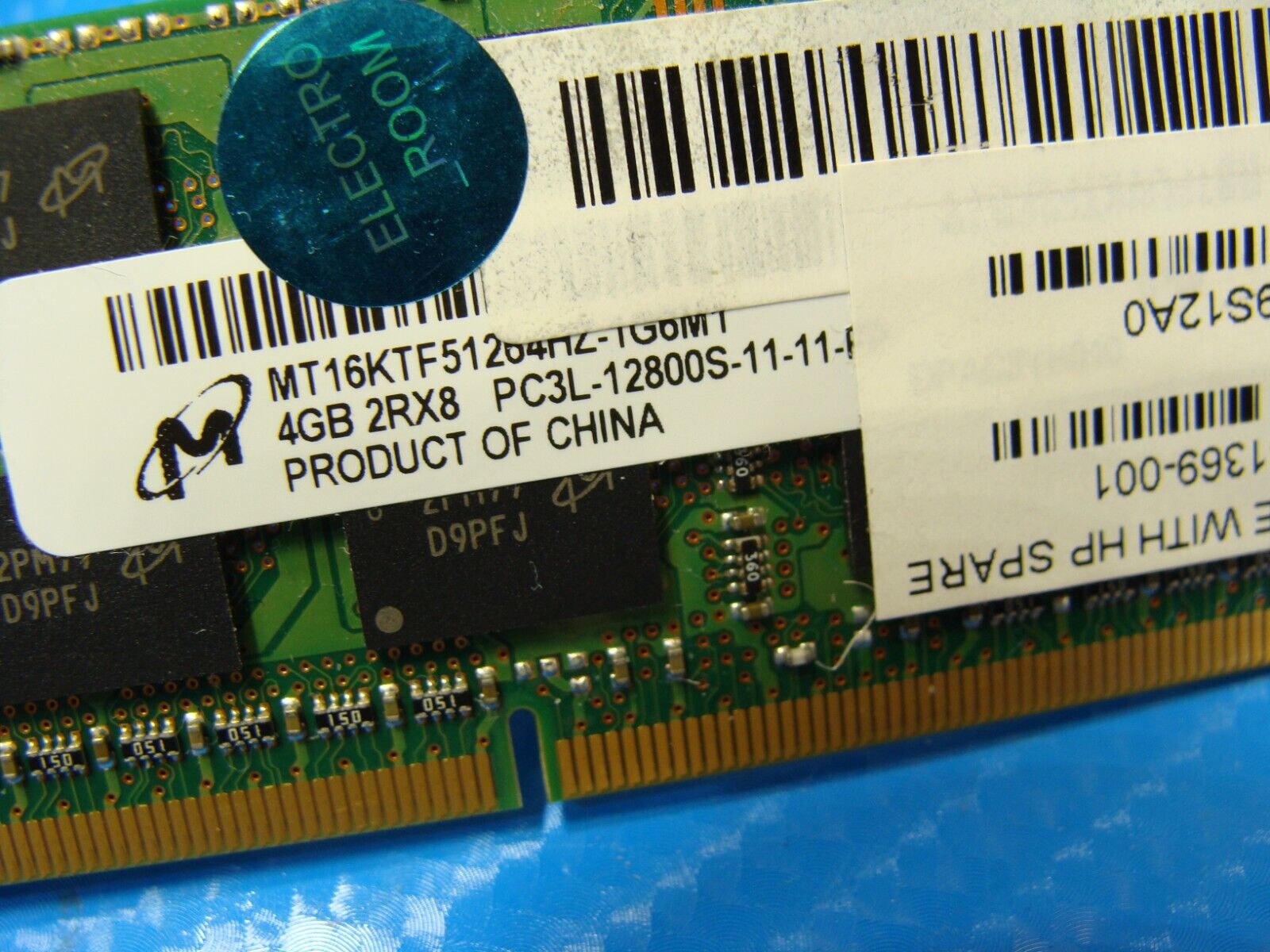 HP m4-1015dx Micron 8GB (2x4GB) 2Rx8 Memory RAM SO-DIMM MT16KTF51264HZ-1G6M1