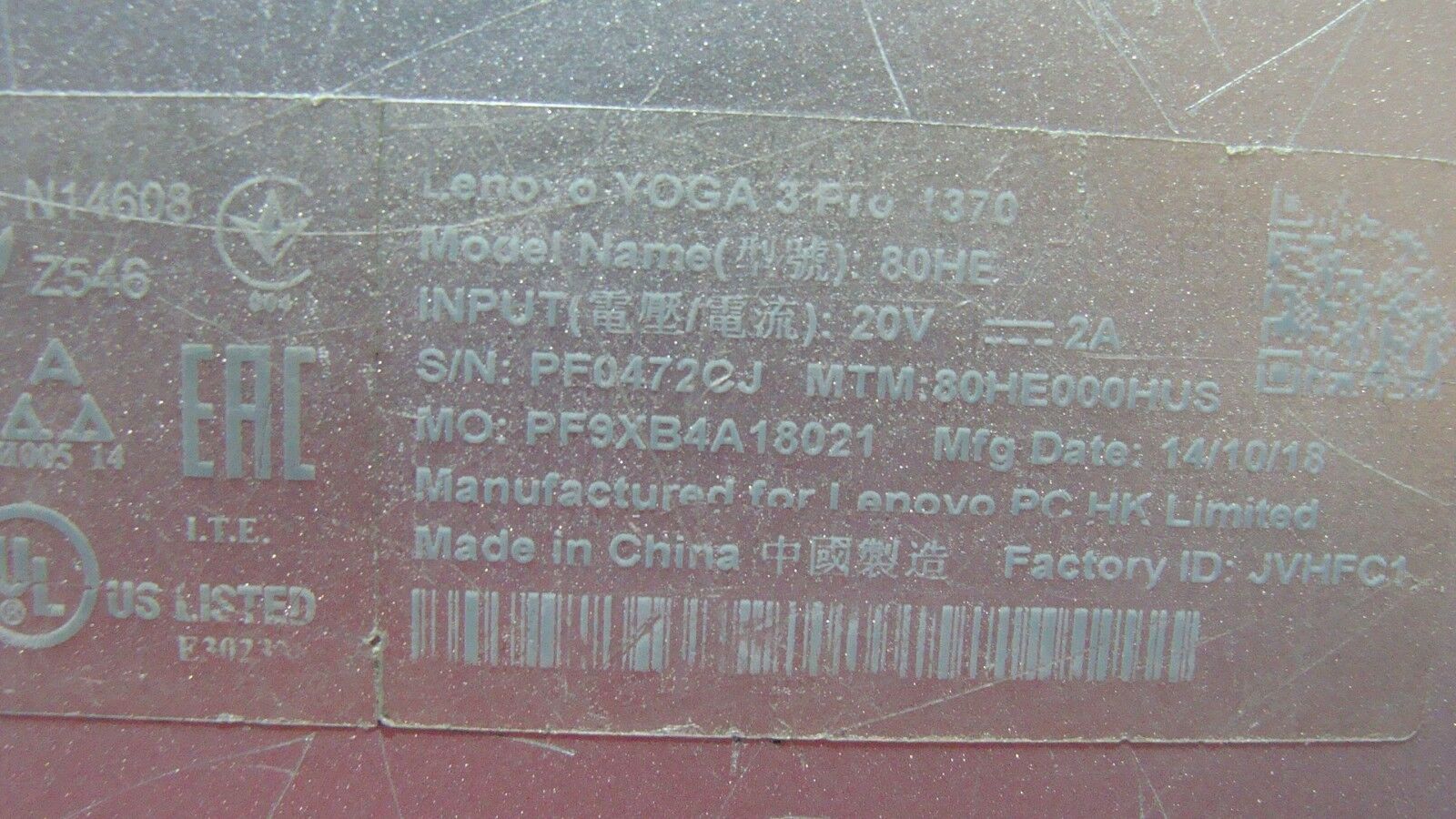 Lenovo Yoga 3 Pro 1370 13.3