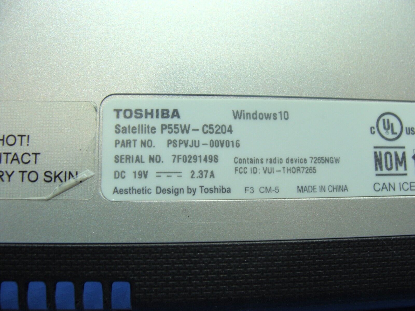 Toshiba Satellite P55W-C5204 15.6