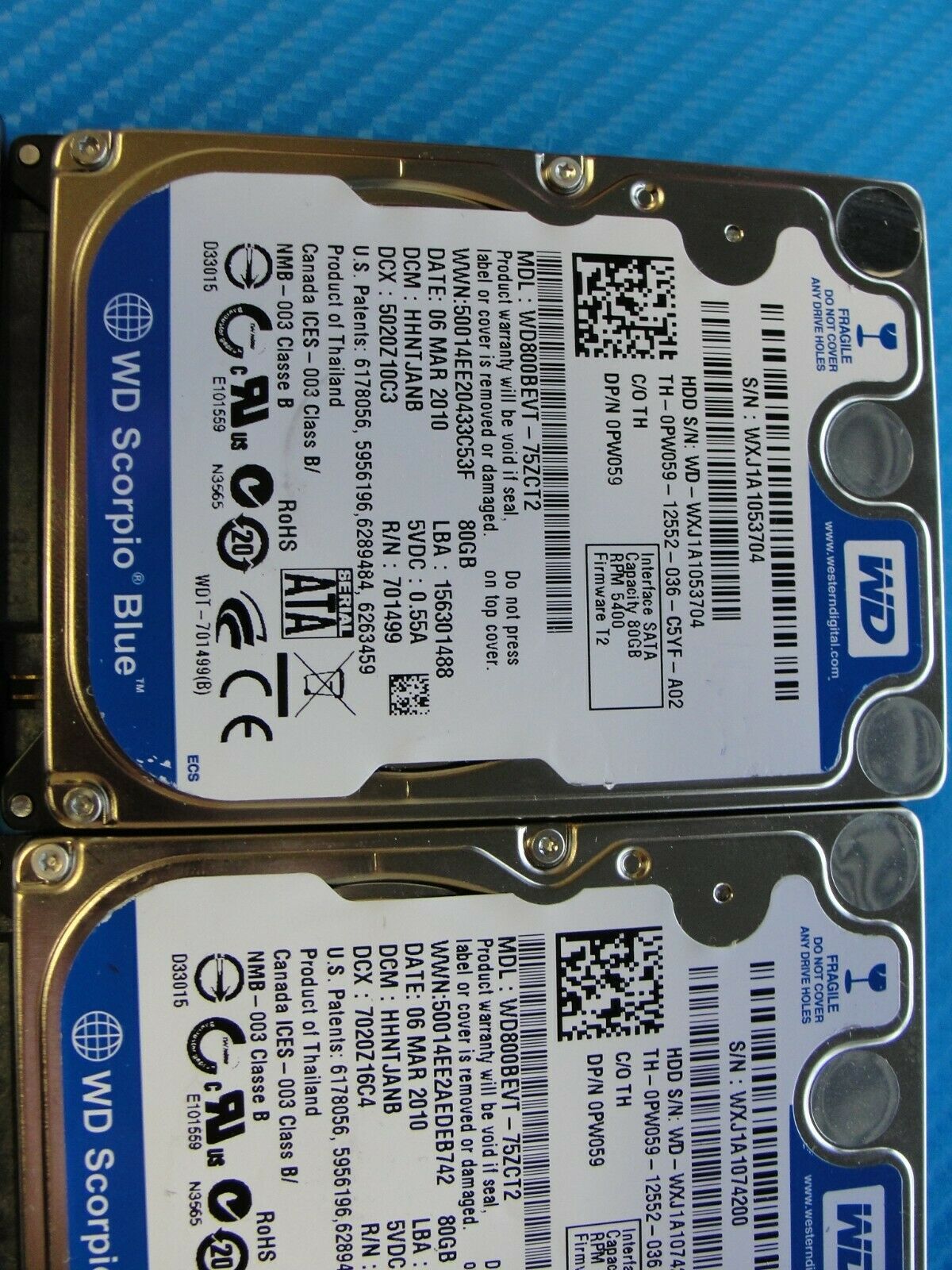 LOT of 10 80GB 2.5