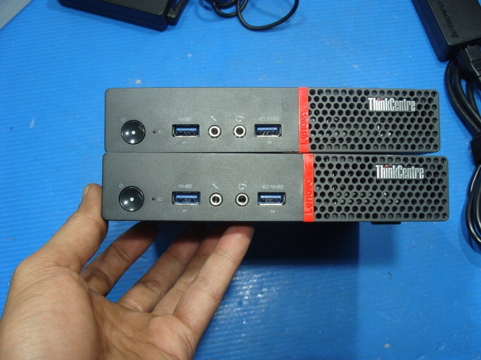 Lot of 2 Lenovo ThinkCentre M900 Tiny Micro Mini PC i5-6500T 8GB RAM 128 GB SSD