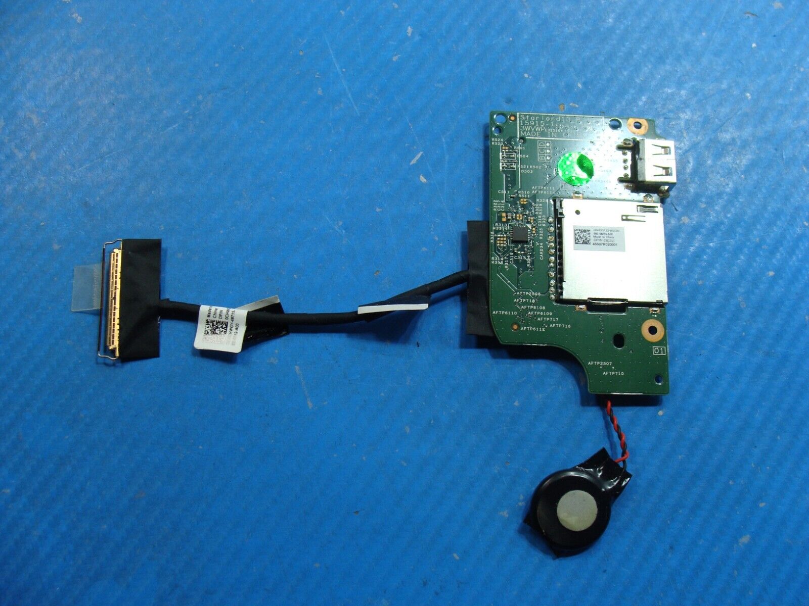 Dell Latitude 3390 2-In-1 13.3 USB Card Reader Board w/CMOS Battery Cable 3GX53