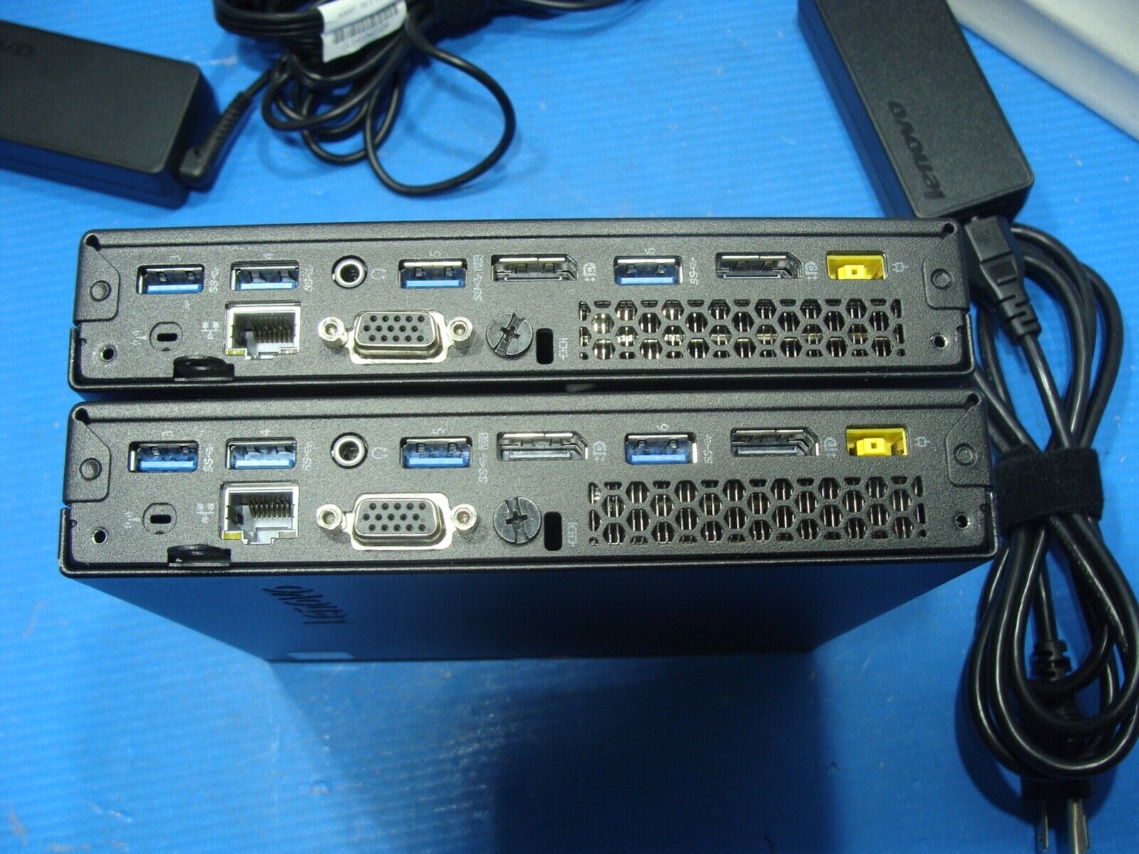 Lot of 2 Lenovo ThinkCentre M900 Tiny Micro Mini PC i5-6500T 8GB RAM 128 GB SSD