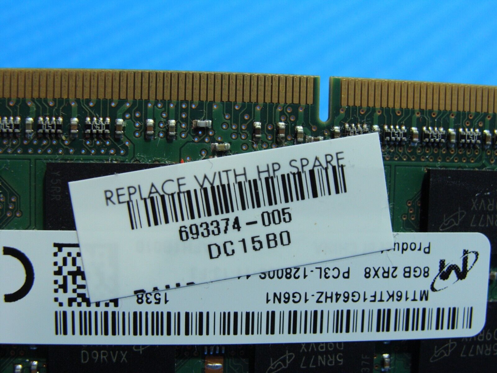 HP 15-P390NR Micron 8GB 2Rx8 PC3L-12800S Memory RAM SO-DIMM MT16KTF1G64HZ-1G6N1