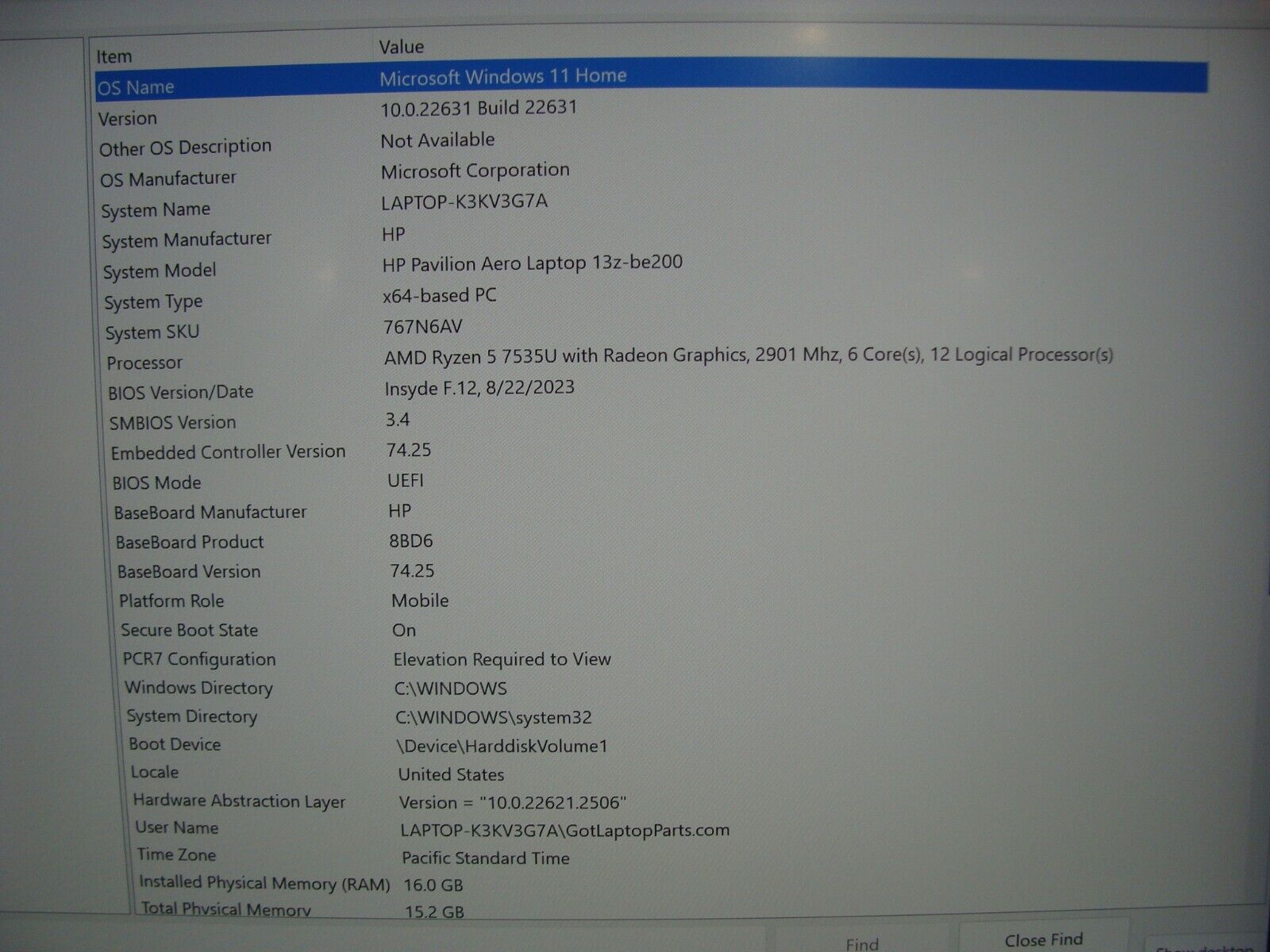 HP Pavilion Aero 13z-be200 13.3FHD+ AMD Ryzen 5 7535U 2.9GHz 16GB 512GB WRTY