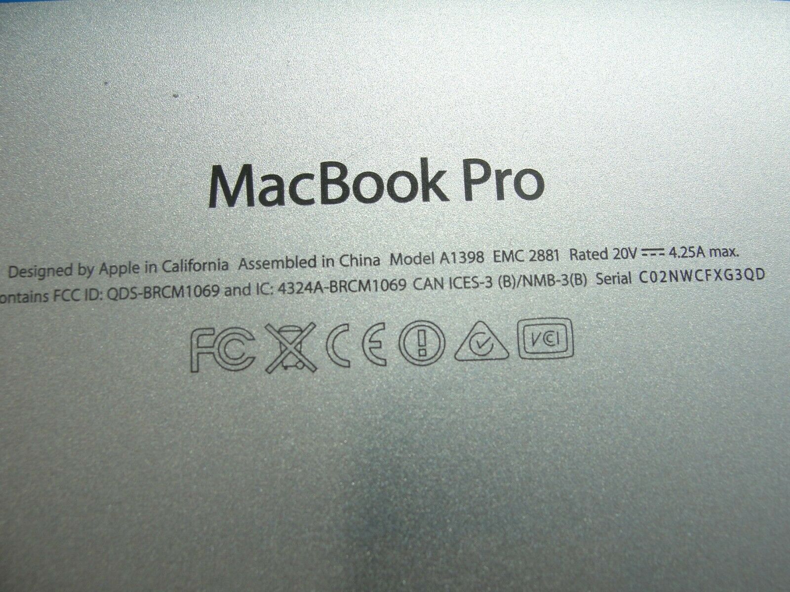 MacBook Pro A1398 15