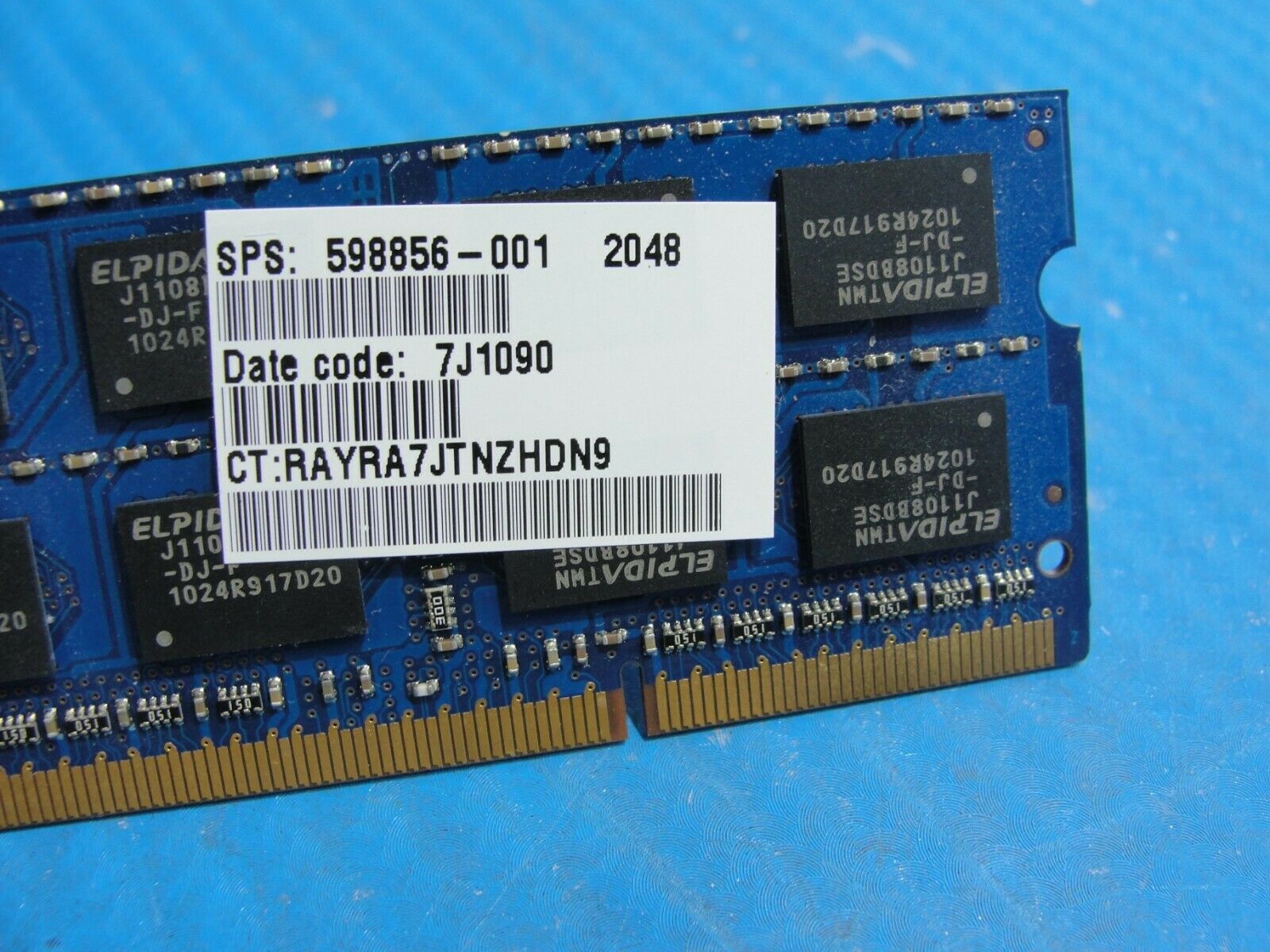 HP 8440p Laptop Elpida 2GB Memory PC3-10600S-9-10-F1 EBJ21UE8BDS0-DJ-F - Laptop Parts - Buy Authentic Computer Parts - Top Seller Ebay