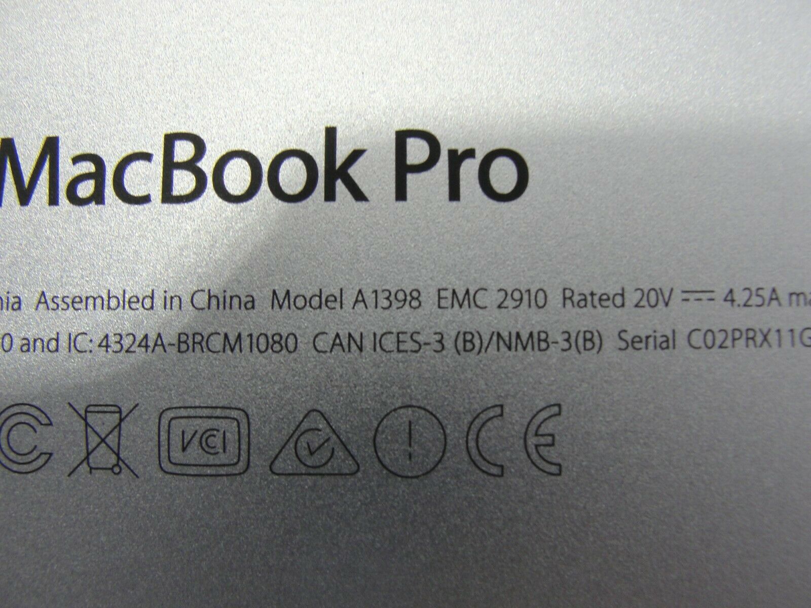 MacBook Pro A1398 15