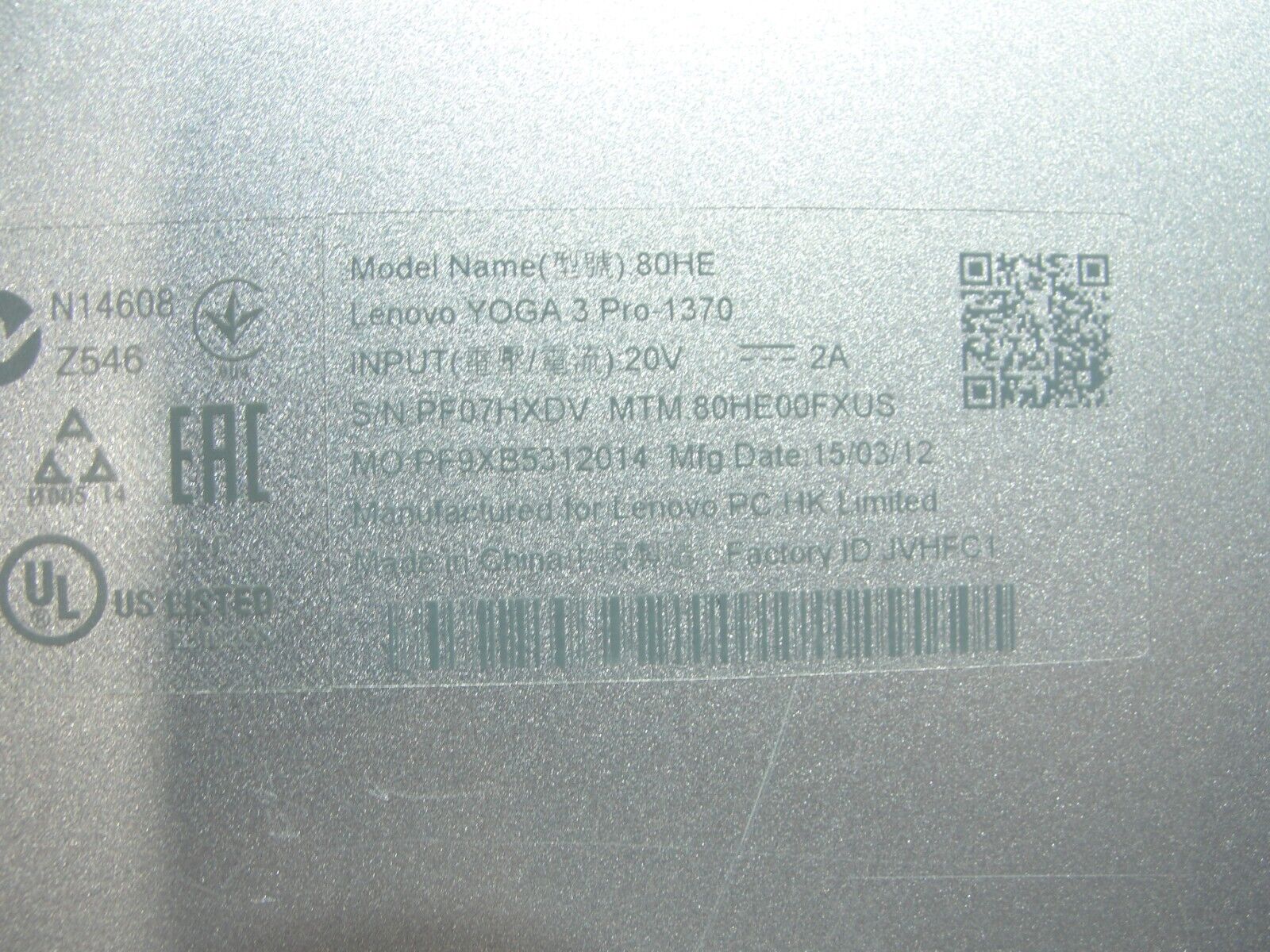 Lenovo Yoga 3 Pro 1370 13.3