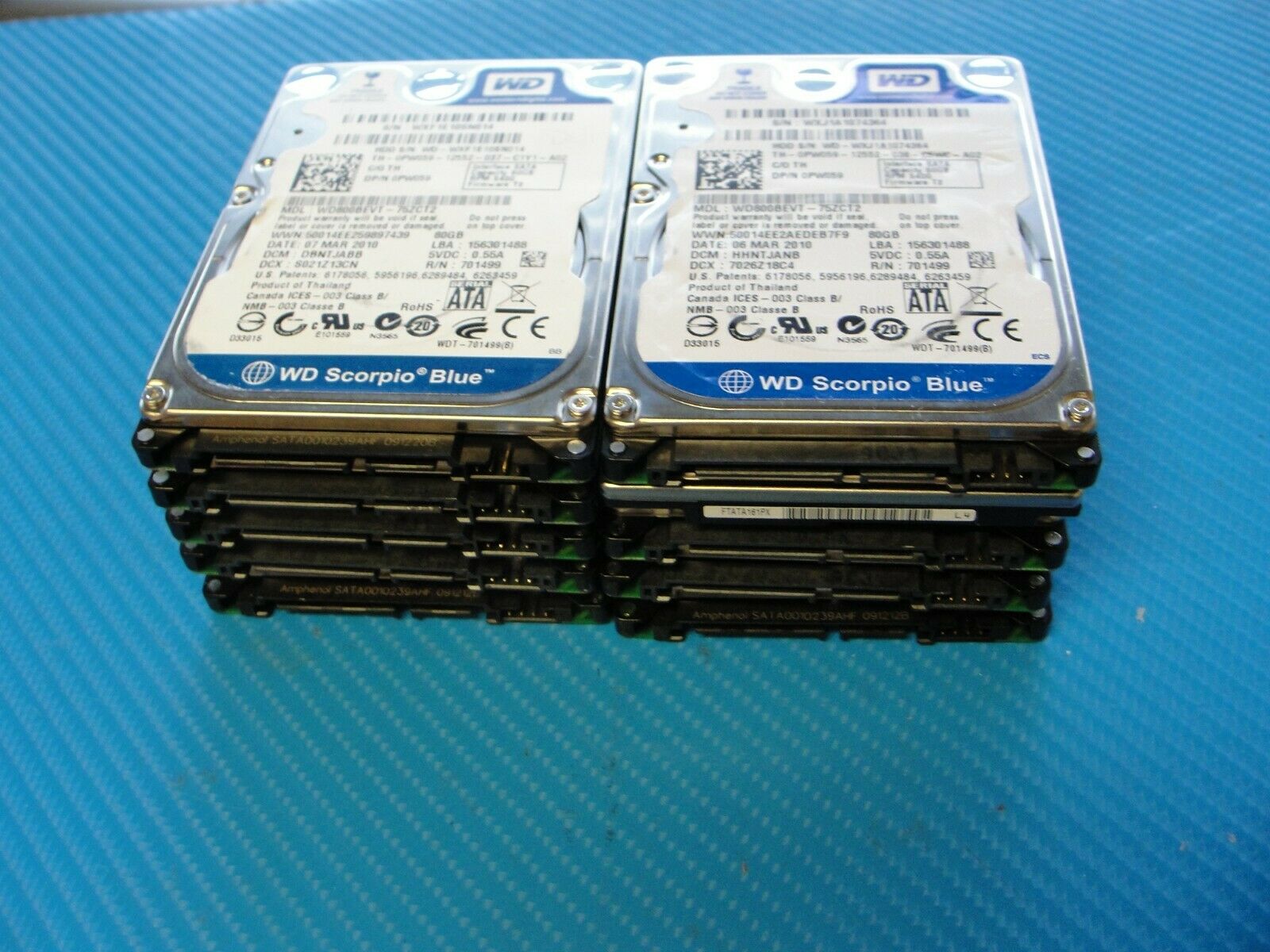 LOT of 10 80GB 2.5