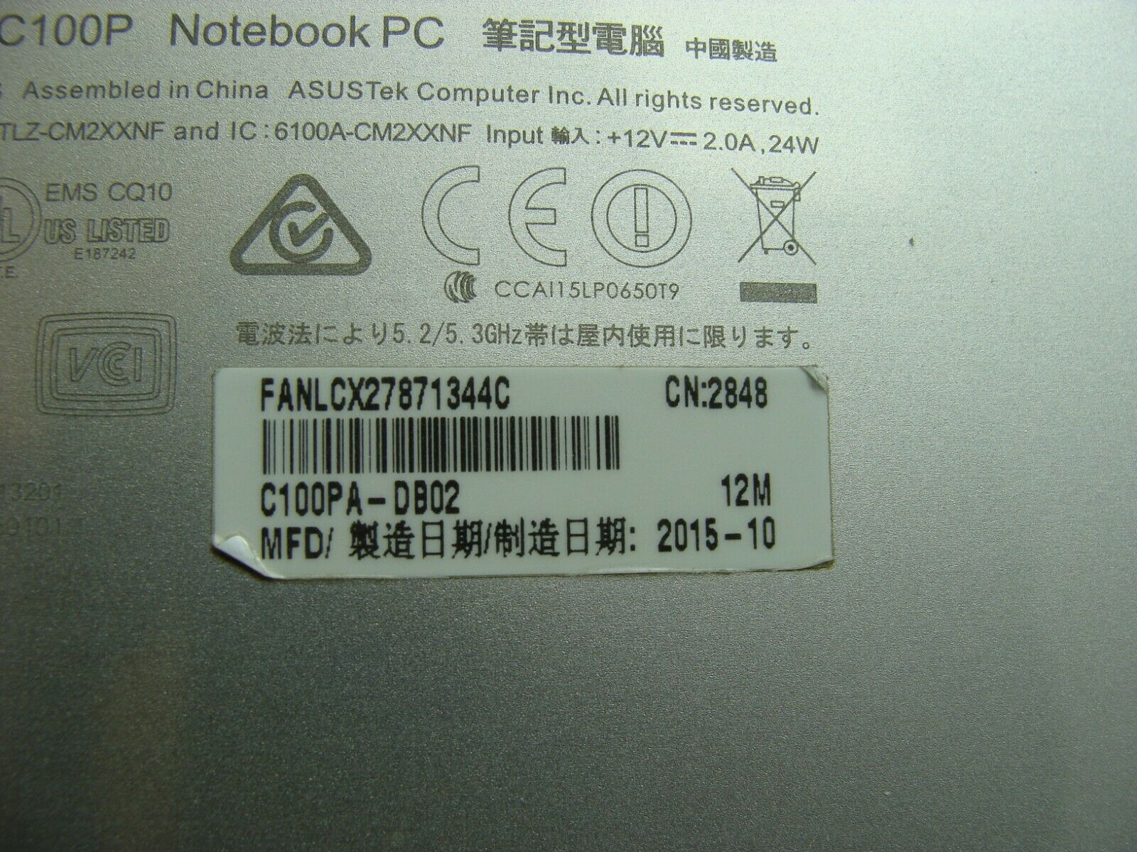 Asus Chromebook C100PA-DB02 10.1