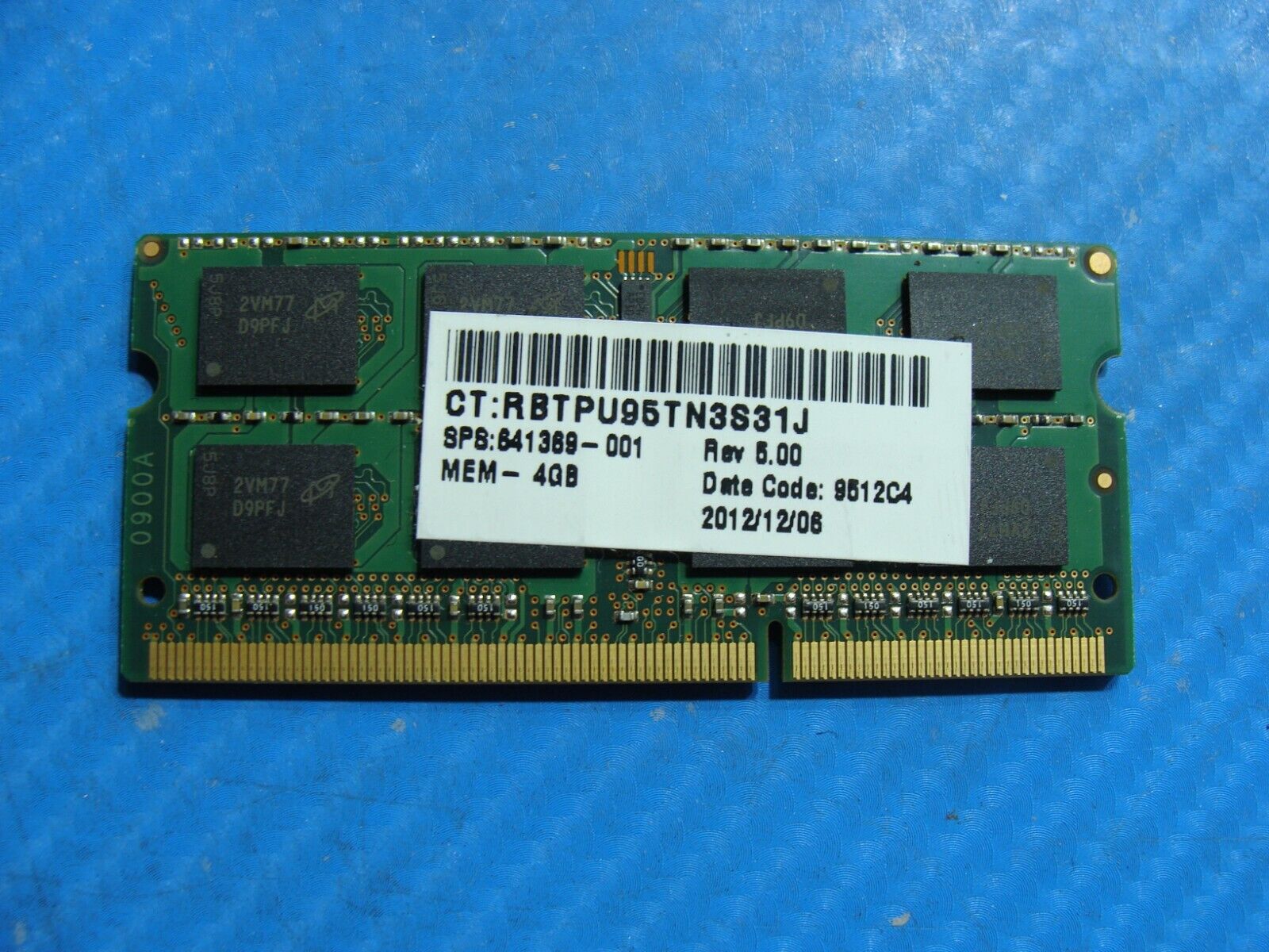 HP 4730S Micron 4GB 2Rx8 PC3L-12800S Memory RAM SO-DIMM MT16KTF51264HZ-1G6M1