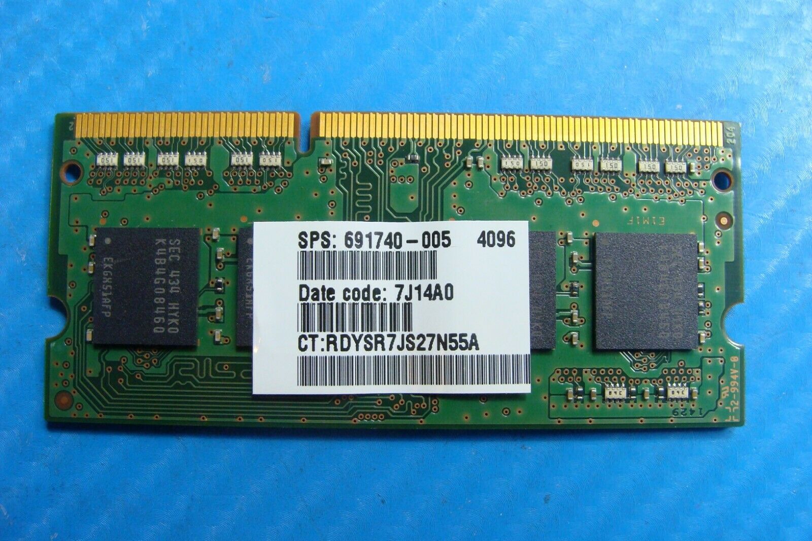 HP 11-n011dx Samsung 4Gb Memory Ram So-Dimm pc3l-12800s m471b5173qh0-yk0 