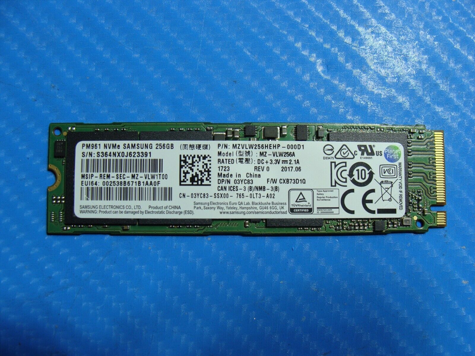 Dell 7050 SFF Samsung 256GB NVMe M.2 SSD Solid State Drive MZVLW256HEHP-000D1