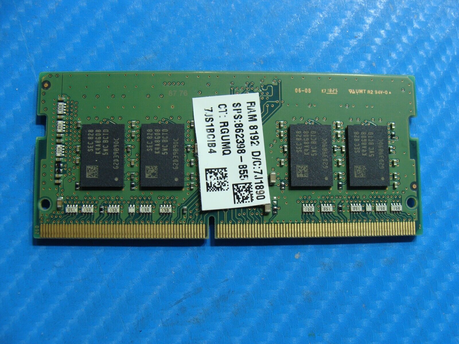 HP 15-cx0020nr S0-Dimm Samsung 8GB Memory RAM PC4-2666V M471A1K43CB1-CTD