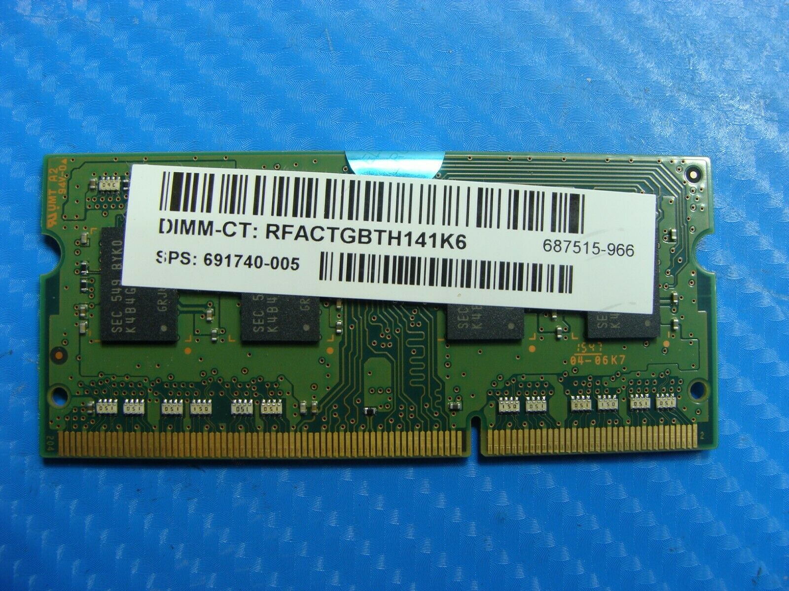 HP 13-s120nr Samsung 4GB 1Rx8 Memory Ram SO-DIMM PC3L-12800S M471B5173EB0-YK0 