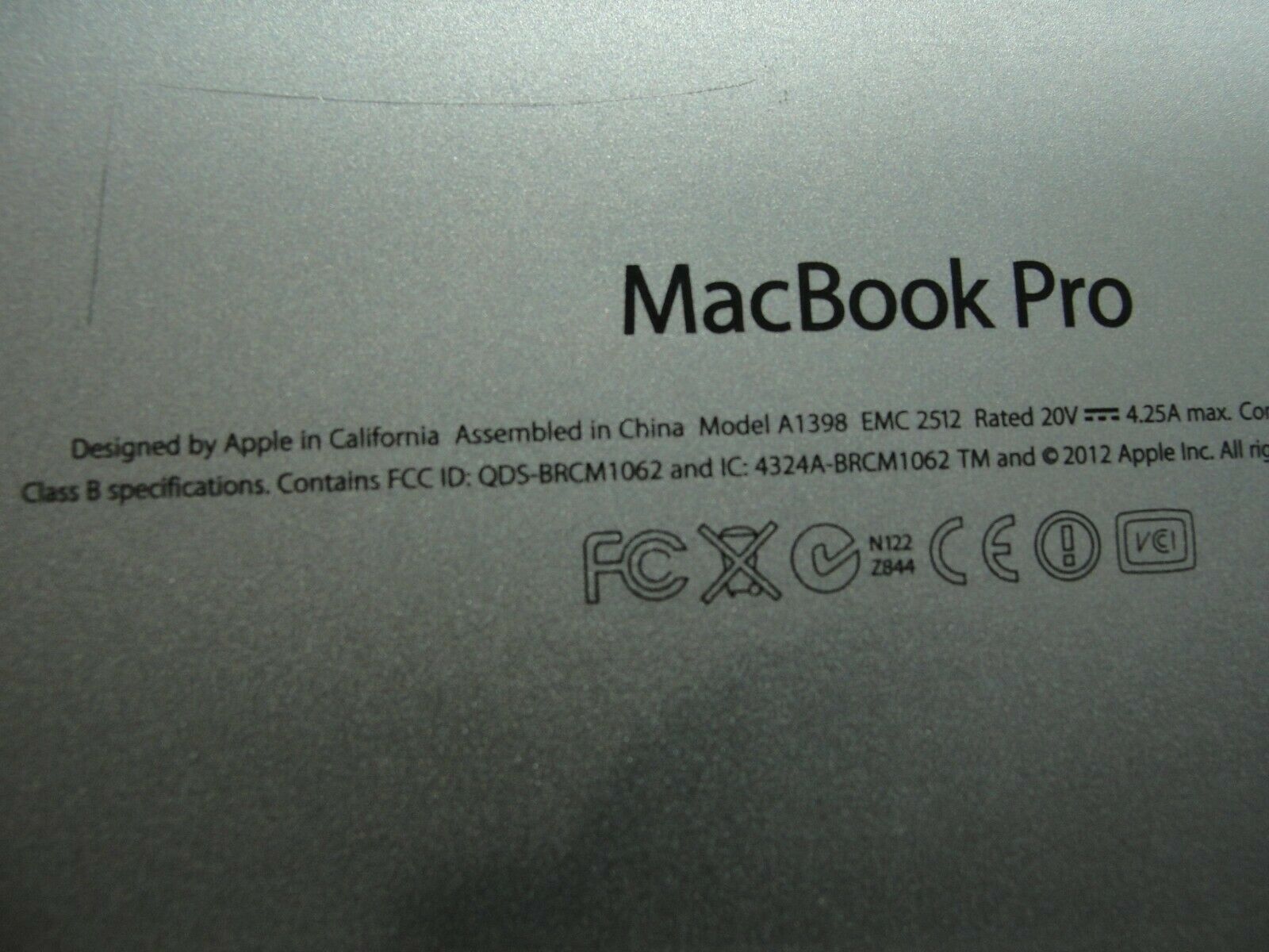 MacBook Pro A1398 15