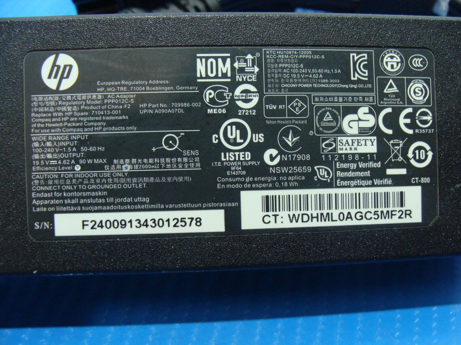 OEM 90W 19.5V 4.62A for HP AC Charger 709986-003 753560-004 710413-001 Blue Tip