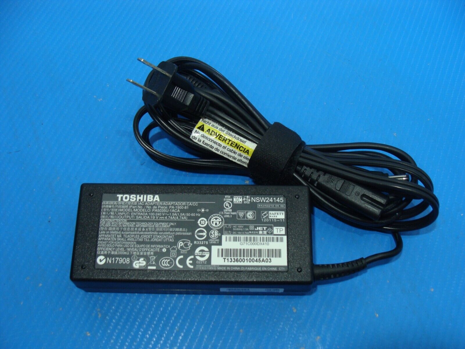 90W AC Adapter Power Cord Charger 19V 4.74A  For Toshiba Satellite PA5180U-1ACA