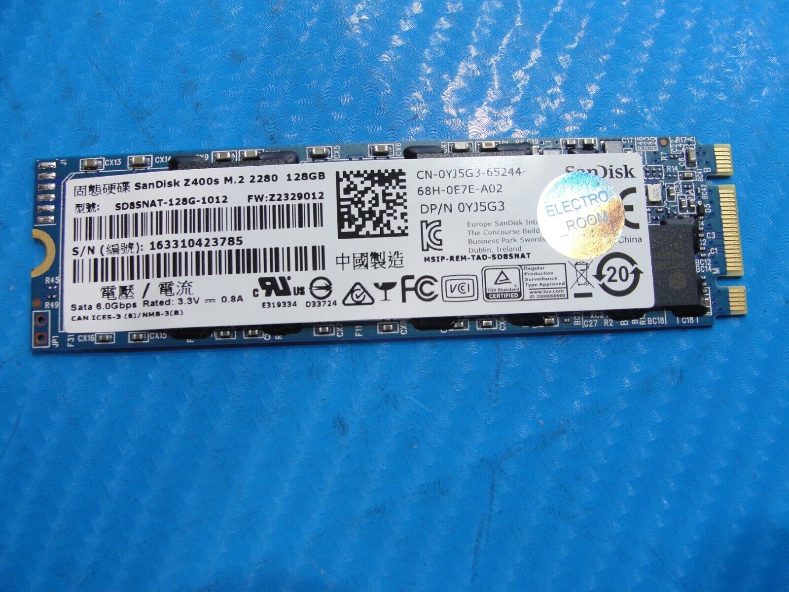 Dell 9360 SanDisk Z400S 128Gb Sata M.2 Solid State Drive SD8SNAT-128G-1012 YJ5G3