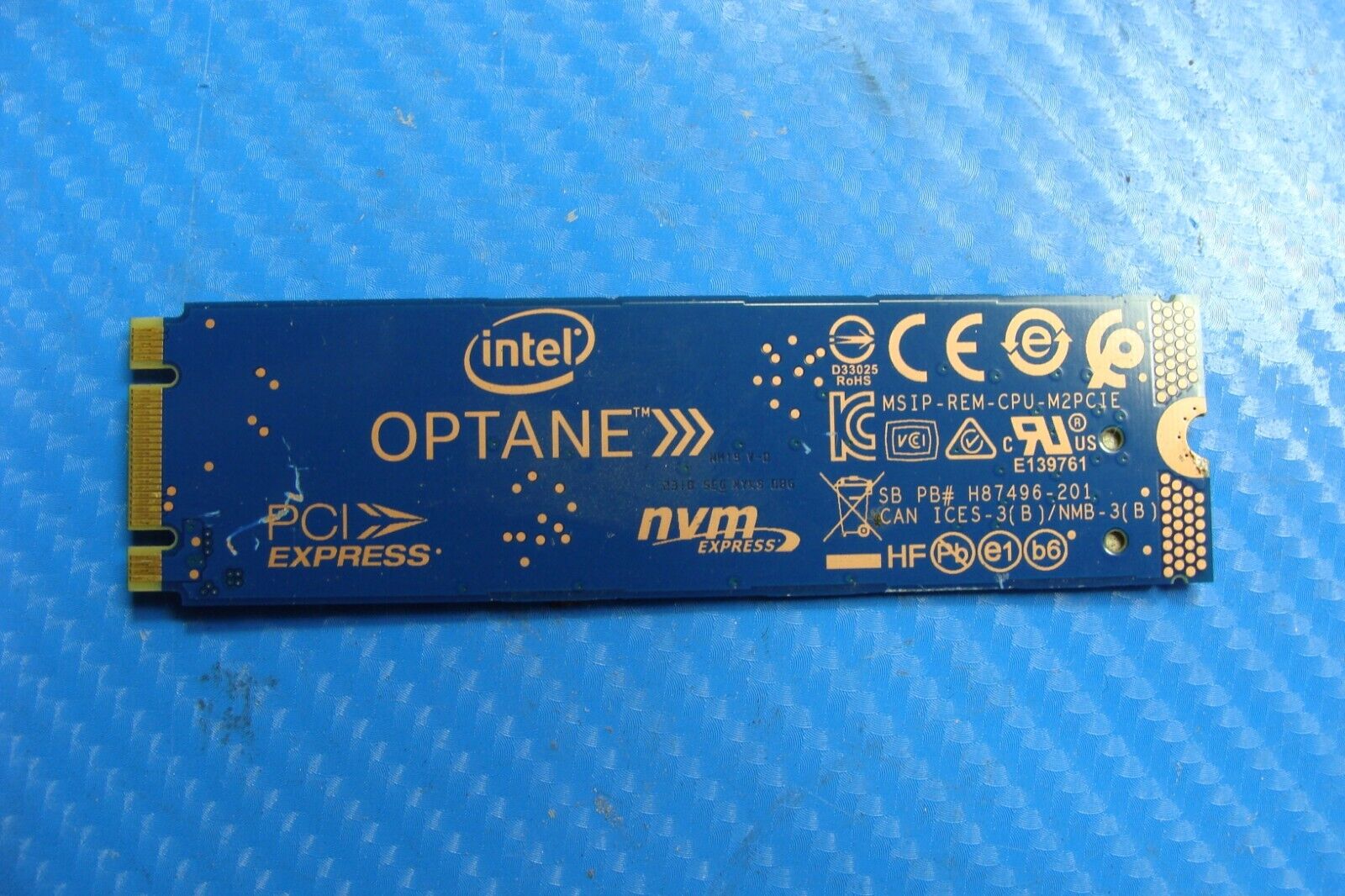 HP 15-da0033wm Intel Optane Memory M10 16Gb NVMe PCIe M.2 2280 SSD l08717-001 