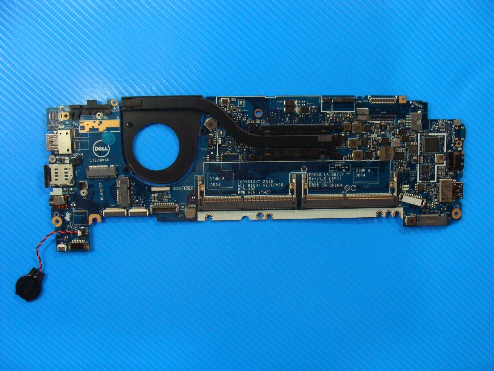 Dell Latitude 7400 14 Genuine Intel i5-8365U 1.6GHz Motherboard FHPJ8 LA-G871P