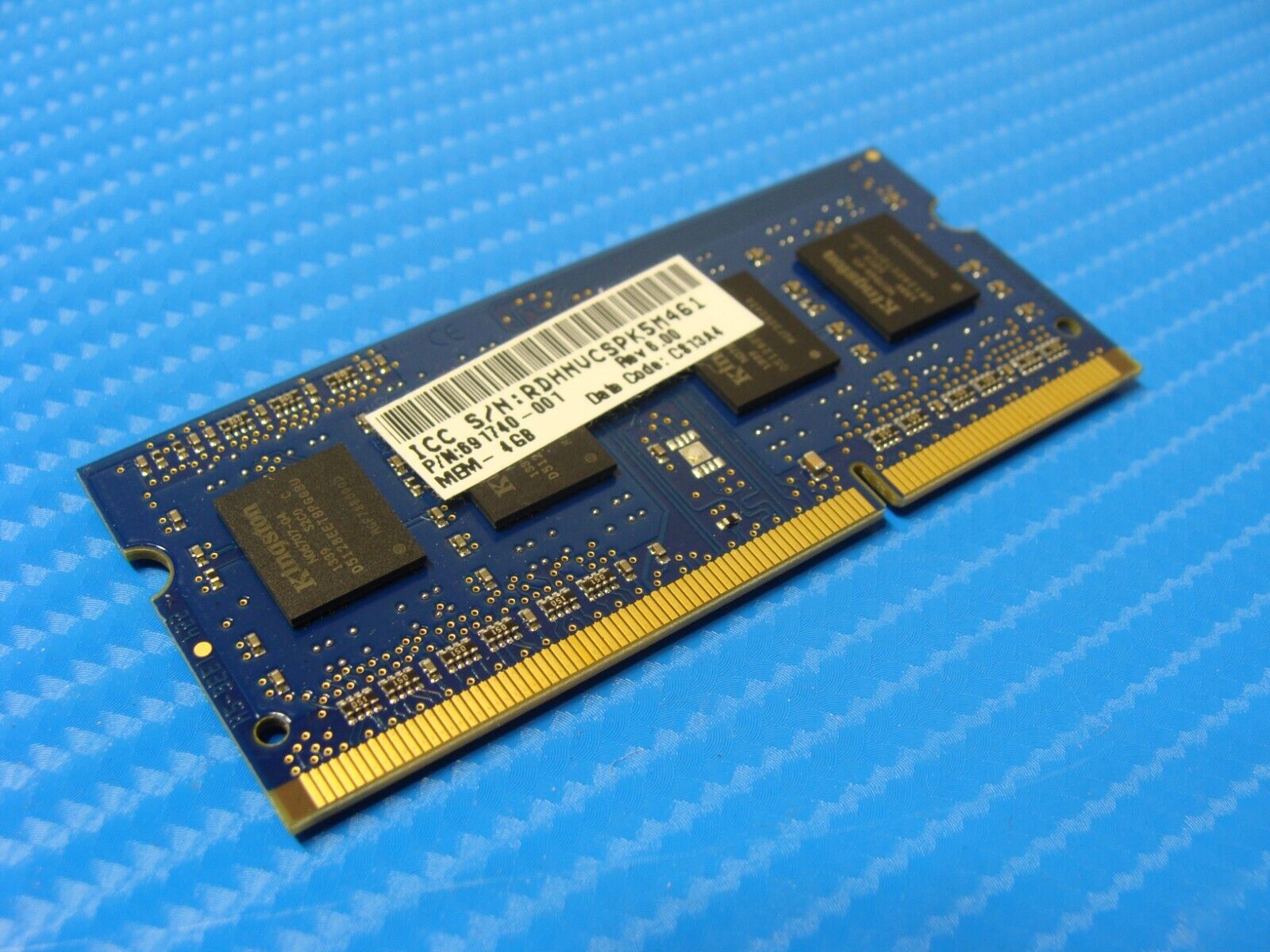 HP Envy 15 Kingston 4GB 1Rx8 Memory So-Dimm PC3L-12800S HP16D3LS1KBG/4G