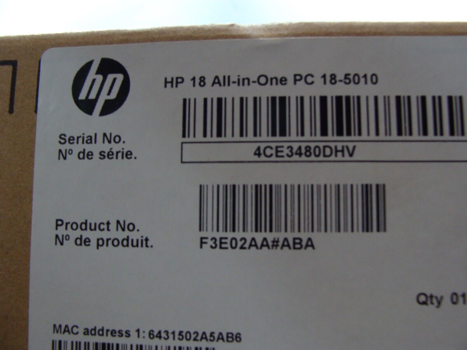 Original Box HP Pavilion 18-5010 AIO AMD E1-2500 1.4Ghz 4GB RAM 500GB HDD W10H