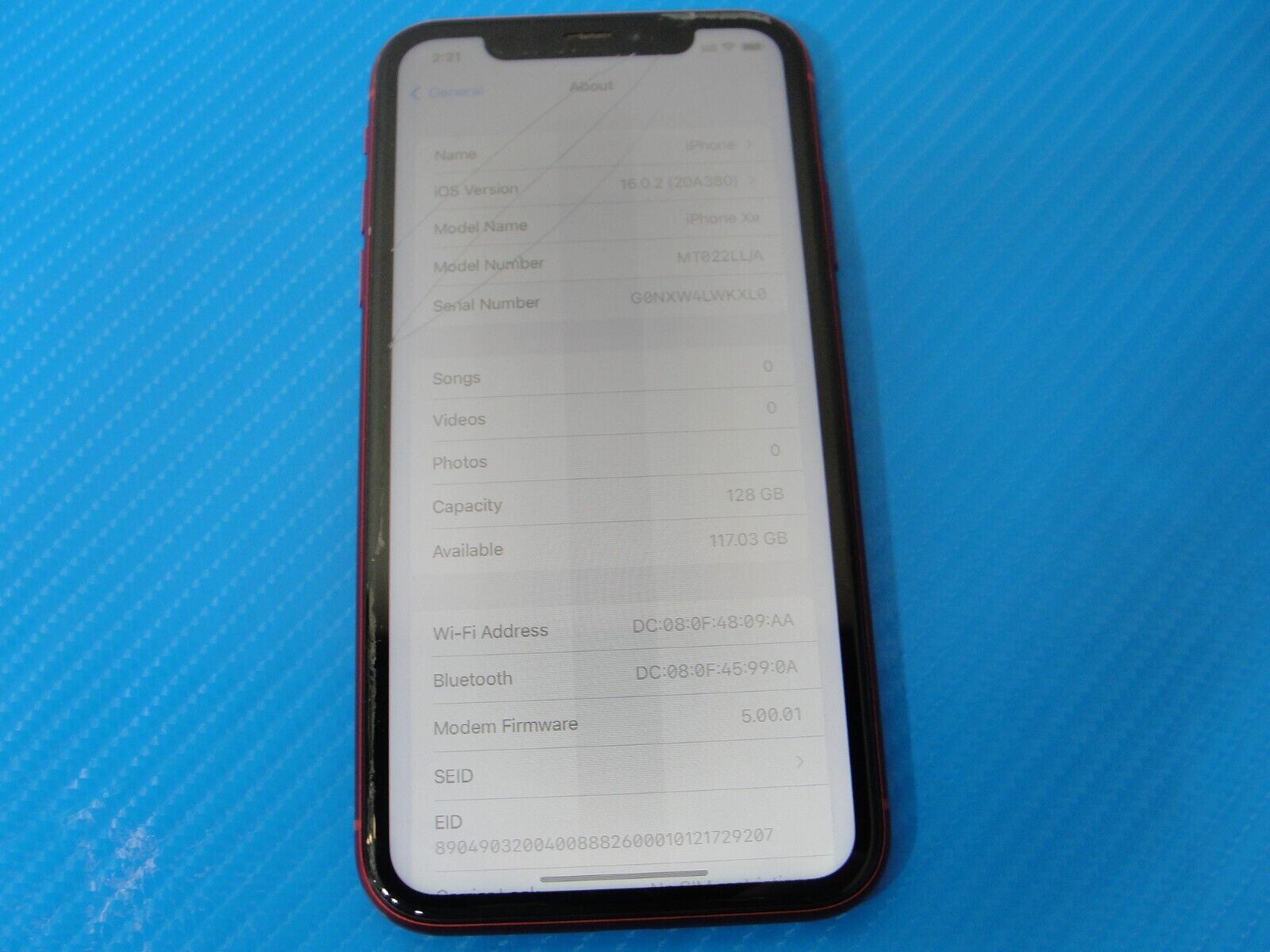 BAD outlet ESN IPHONE XR 128GB