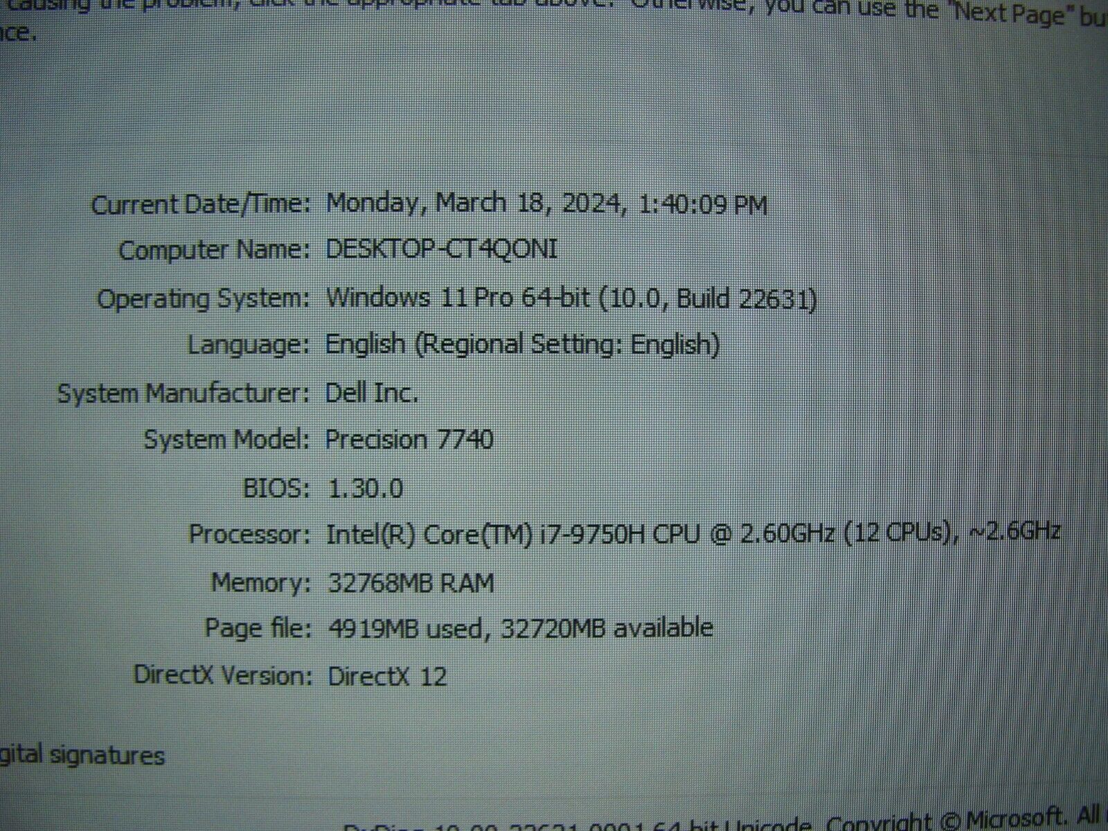 DELL PRECISION 7740 17.3