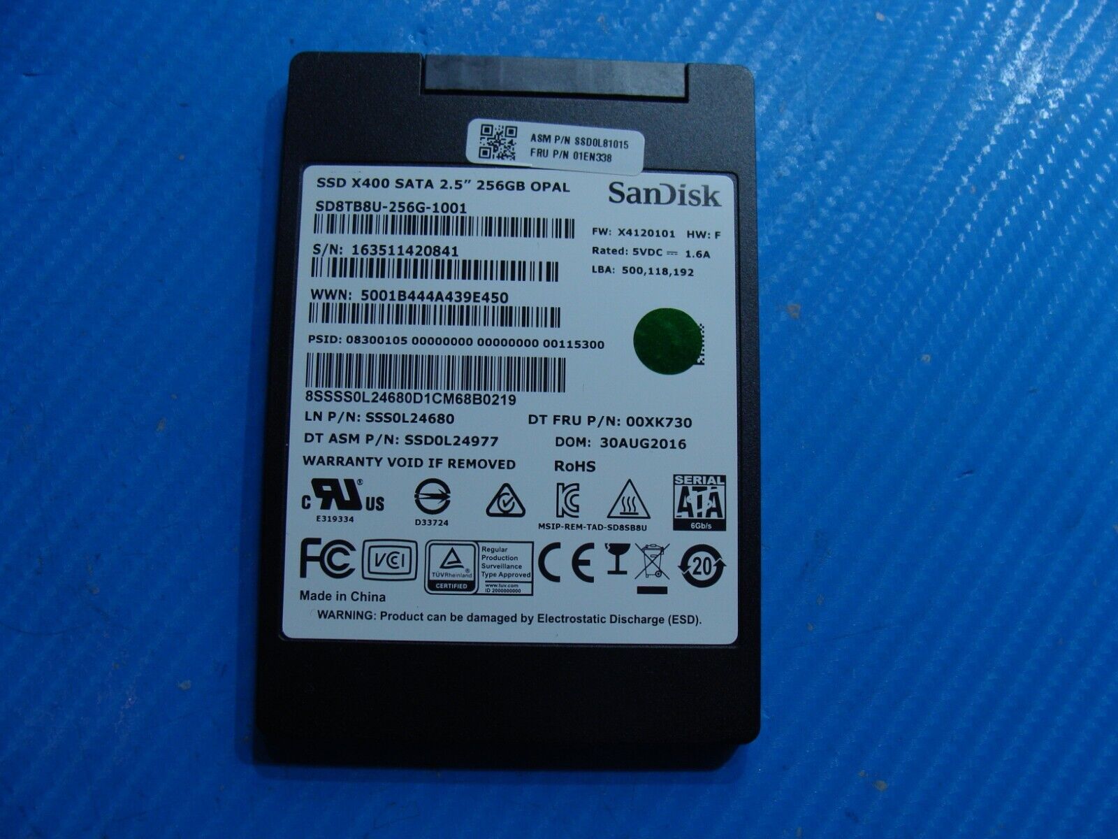 Lenovo X260 SanDisk 256GB SATA 2.5