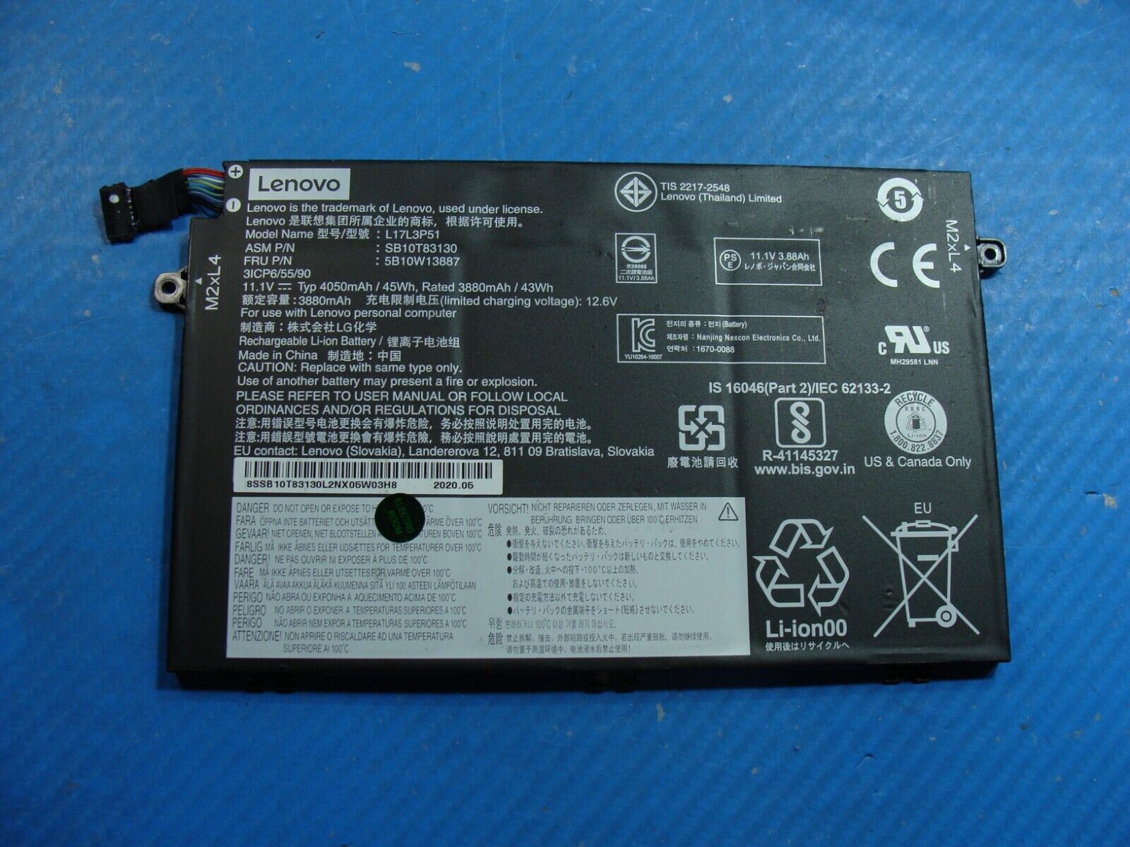 Lenovo ThinkPad E495 14 Genuine Battery 11.1V 45Wh 4050mAh L17L3P51 5B10W13887