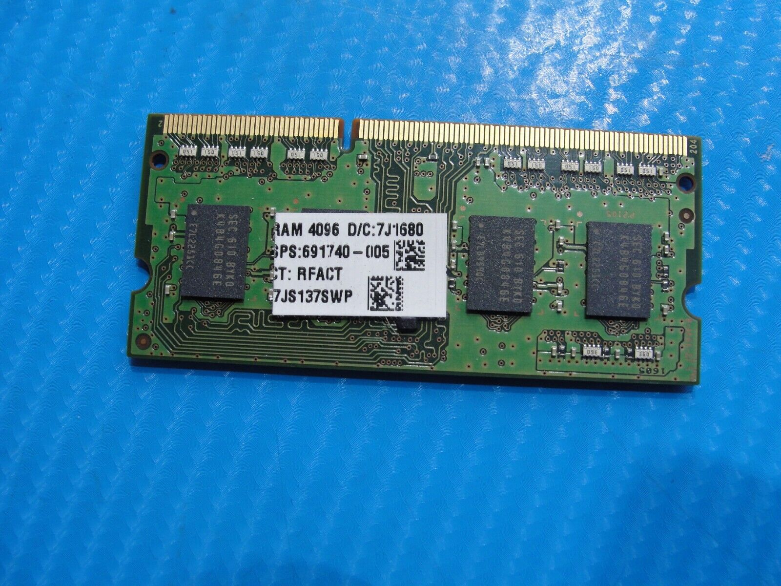 HP 15-ba018wm So-Dimm Samsung 4GB 1Rx8 Memory Ram PC3L-12800S M471B5173EB0-YK0