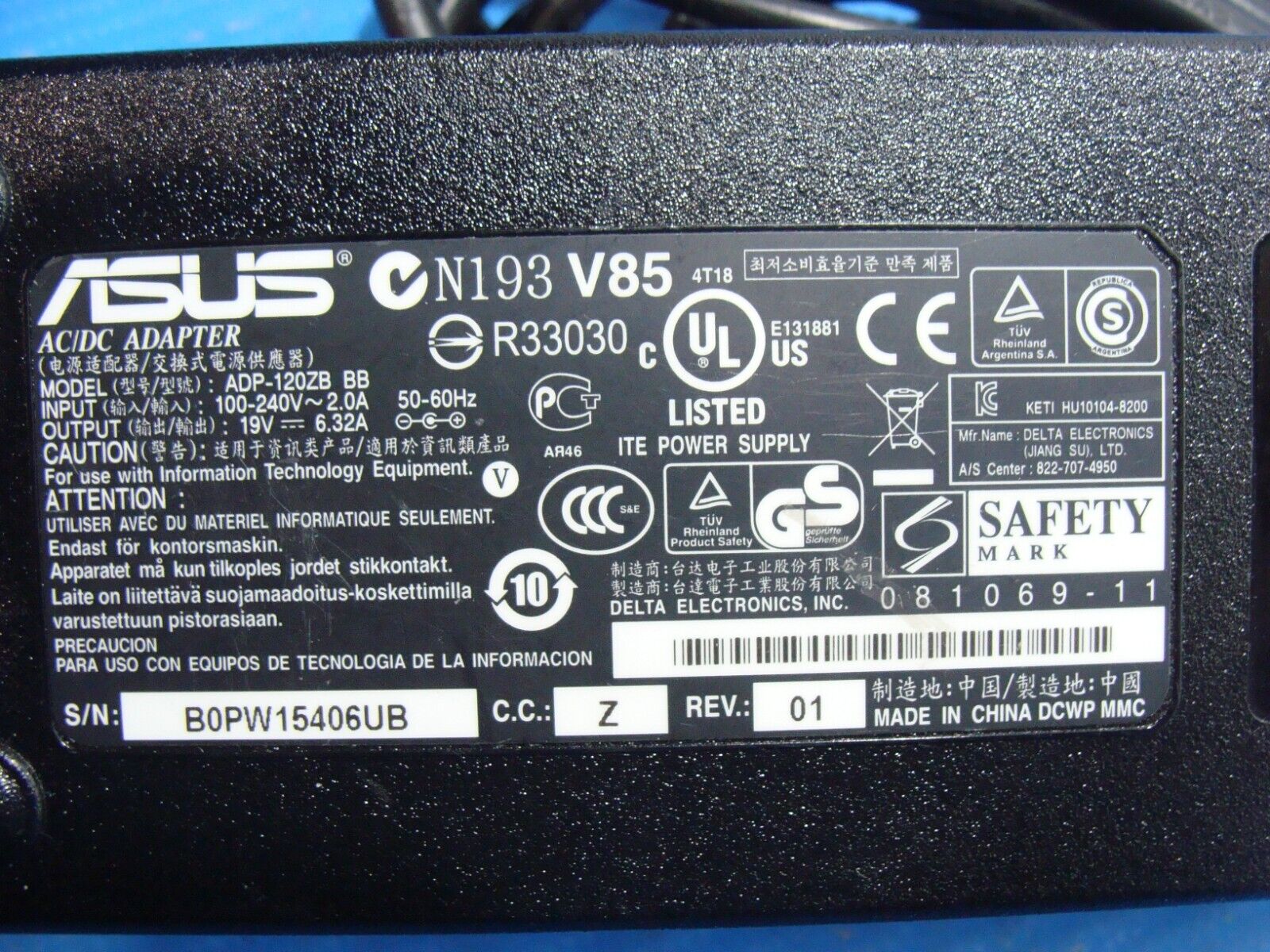 120W AC Adapter Power Charger for ASUS GL552JX GL552V GL552VL GL552VLM GL552VW