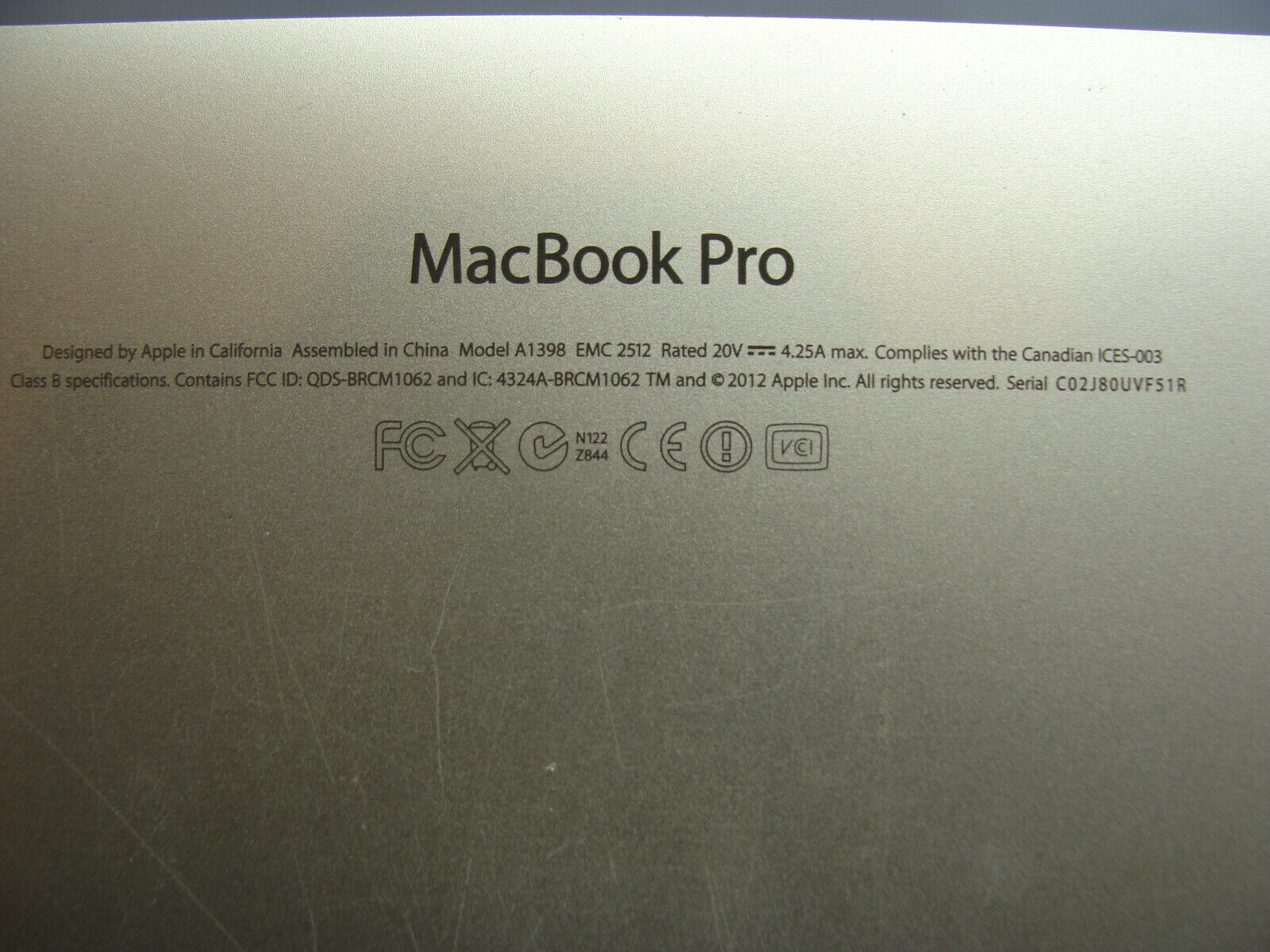 MacBook Pro A1398 15