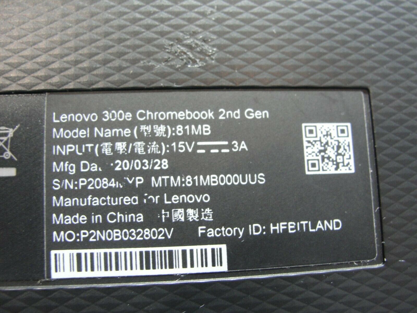 Lenovo Chromebook 300e 81MB 2nd Gen 11.6